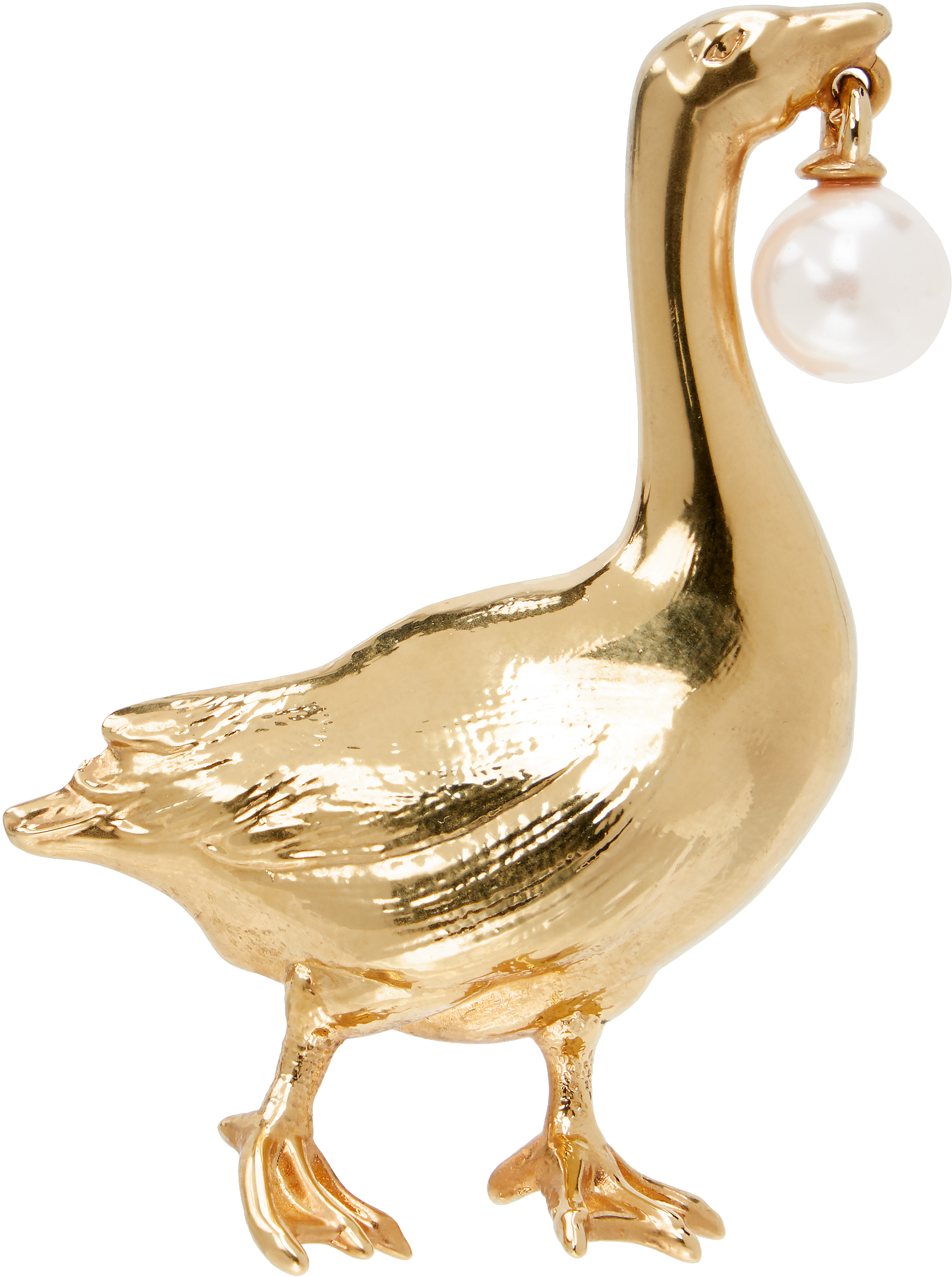 Gold Archive Goose Brooch