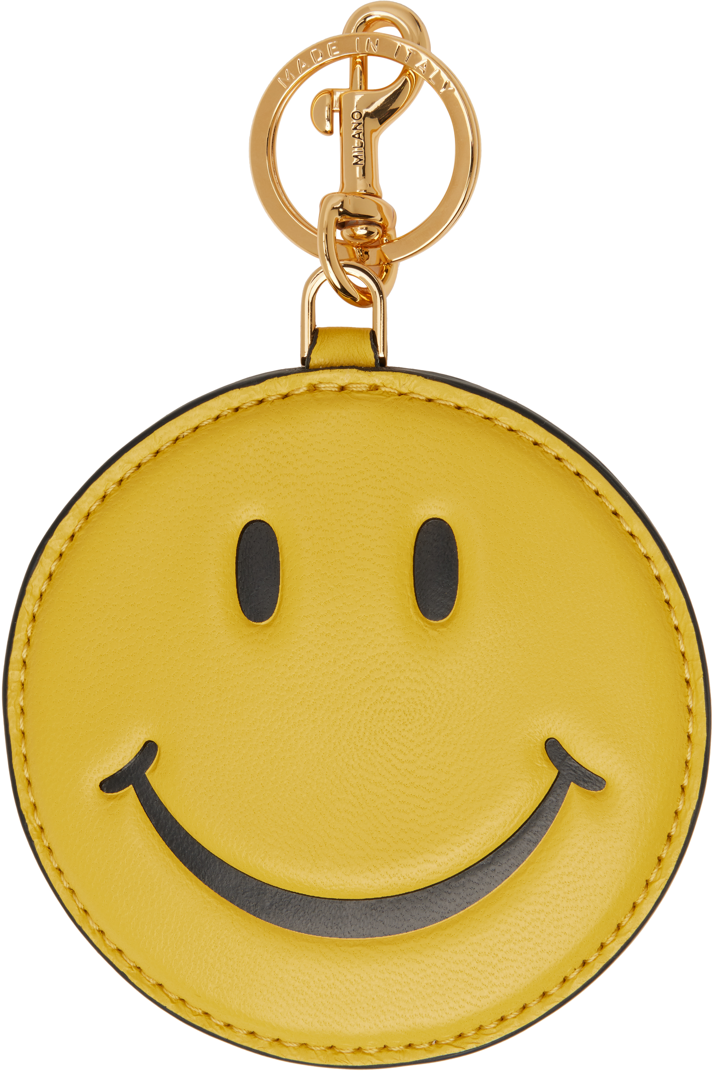 Yellow Nappa Smiley Keychain