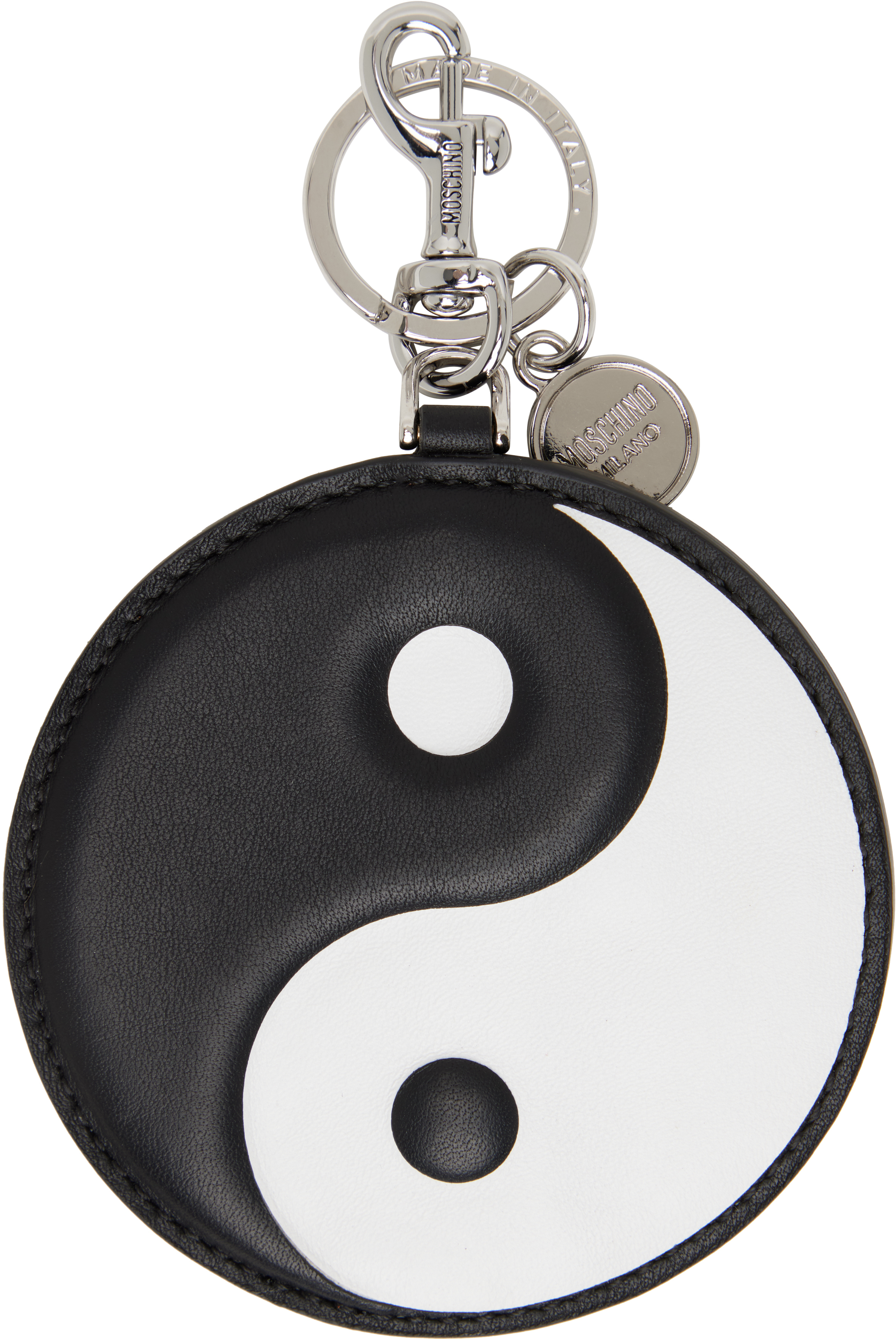Moschino: Black & White Tao Keychain | SSENSE