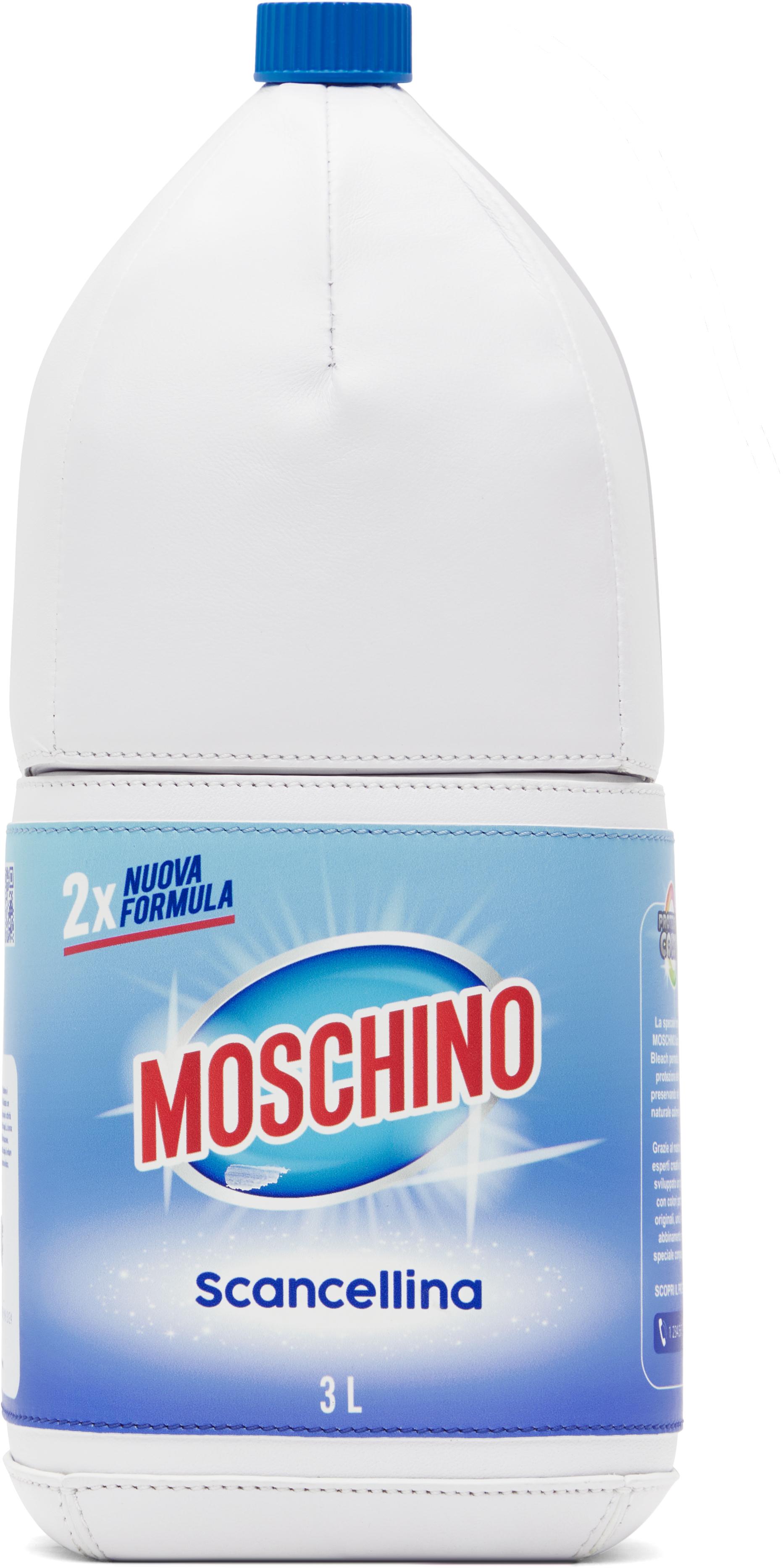 MOSCHINO WHITE 'SCANCELLINA' BLEACH CLUTCH