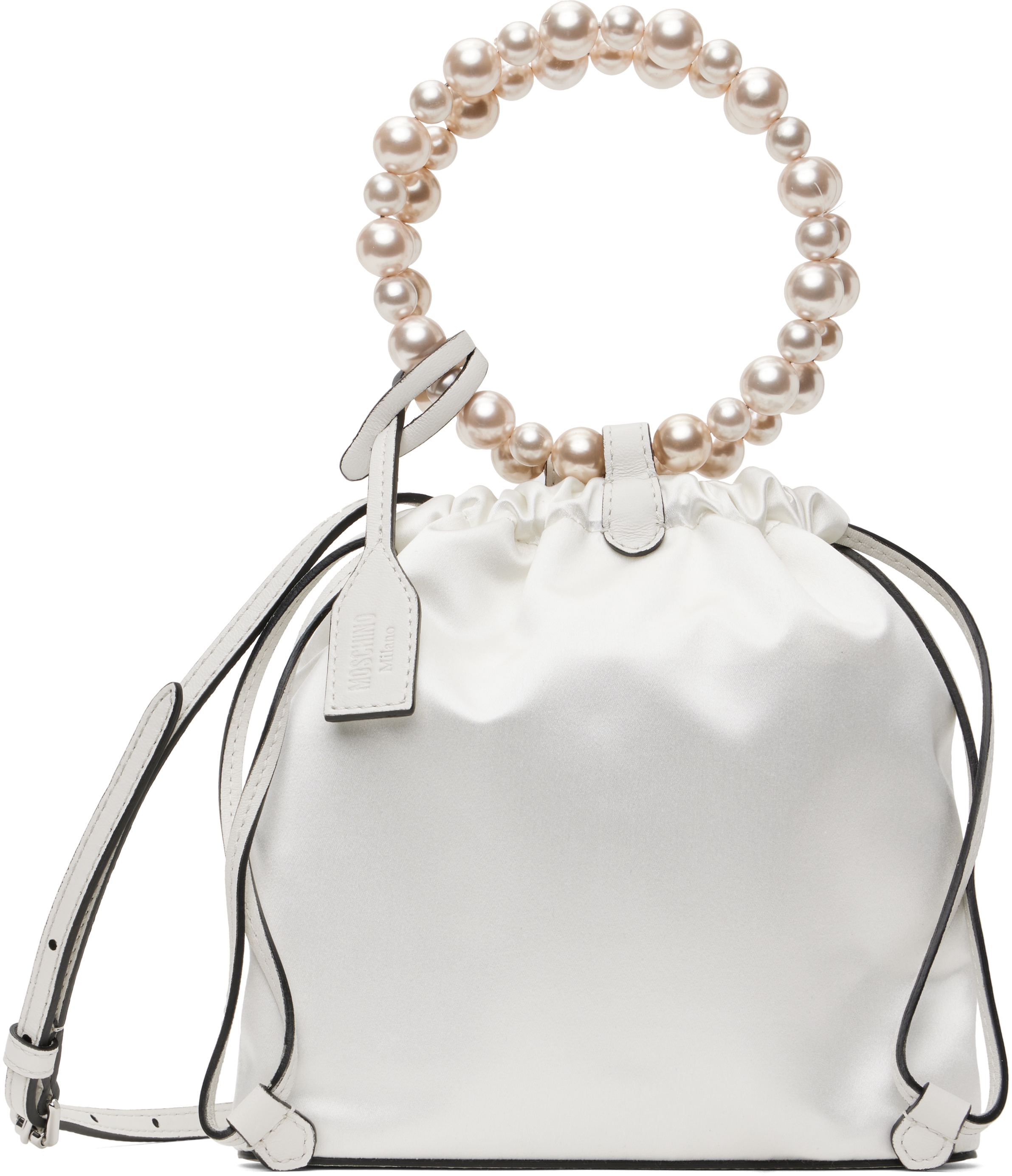 Moschino White Satin Bag
