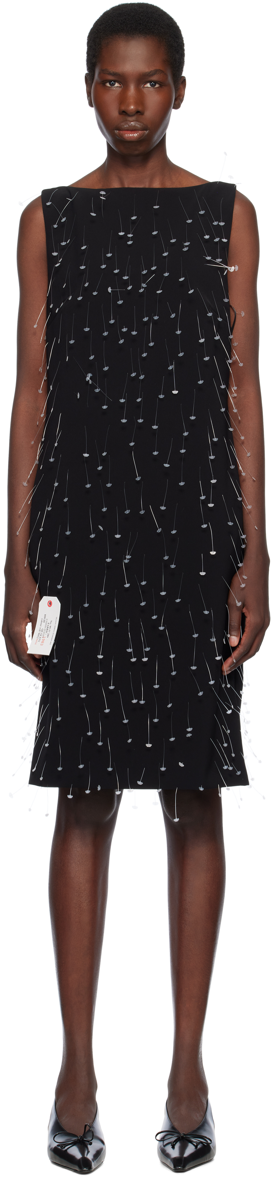Moschinoのブラック Shop Tag ミディアムワンピースがセール中