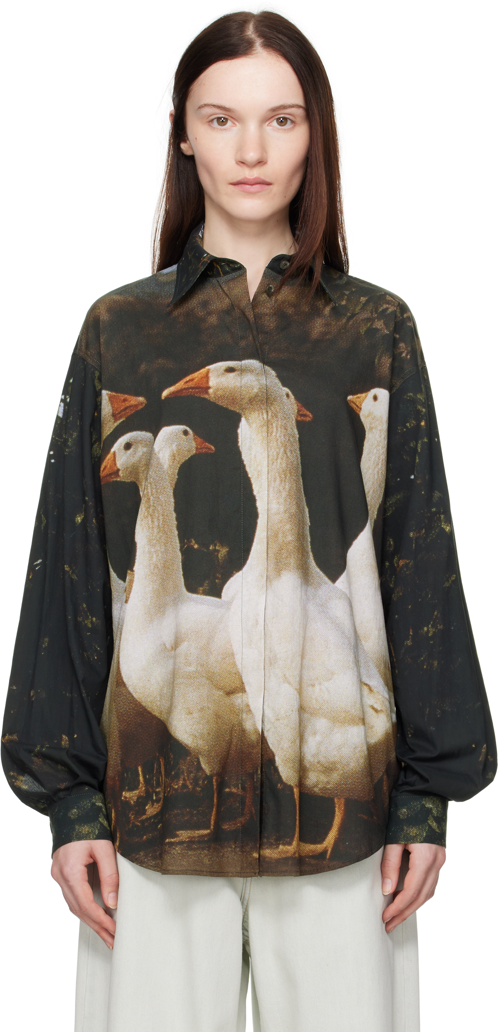 Multicolor Goose Print Shirt