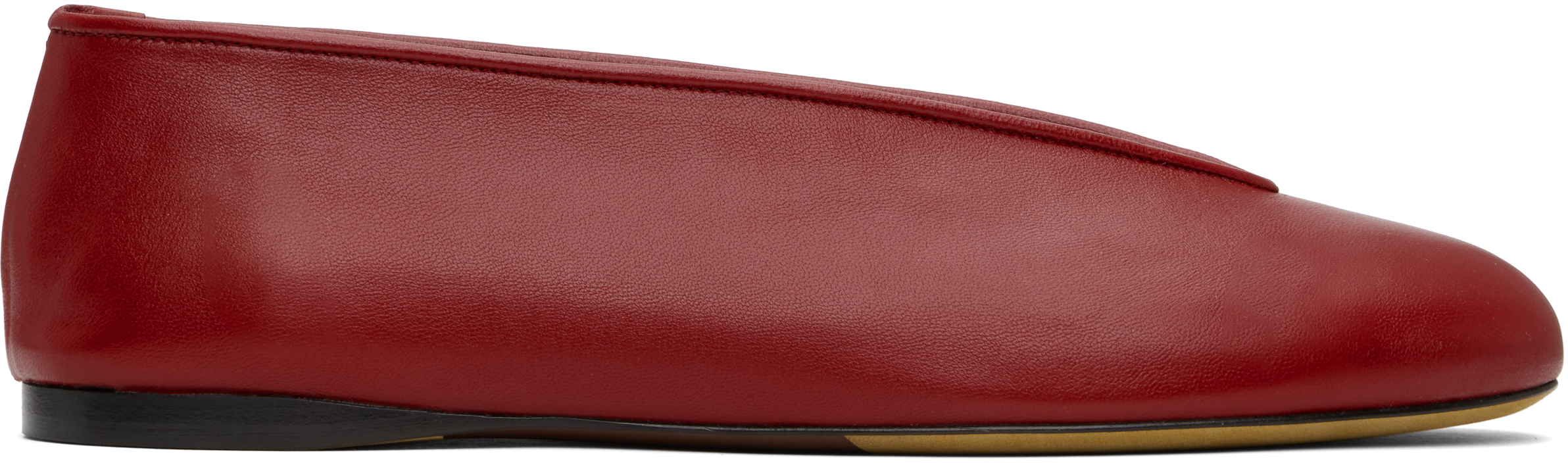 Red Duck Nappa Ballerina Flats