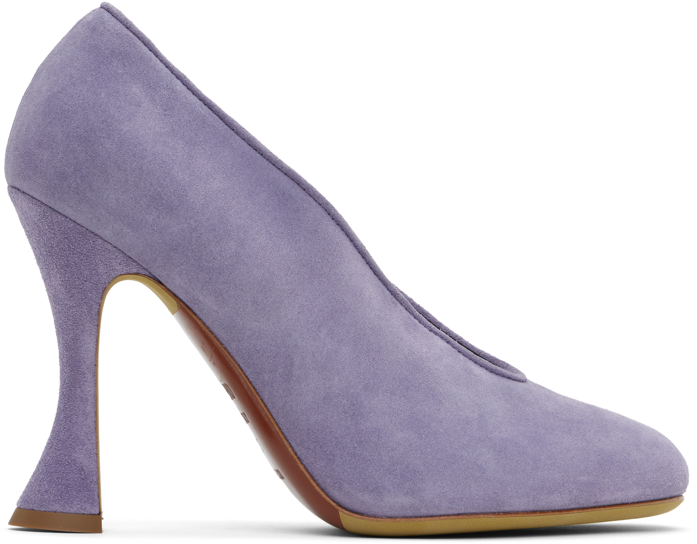 【関税込み】Moschino パープル Duck スエード ヒール Purple Duck Suede Heels by Moschino on Sale