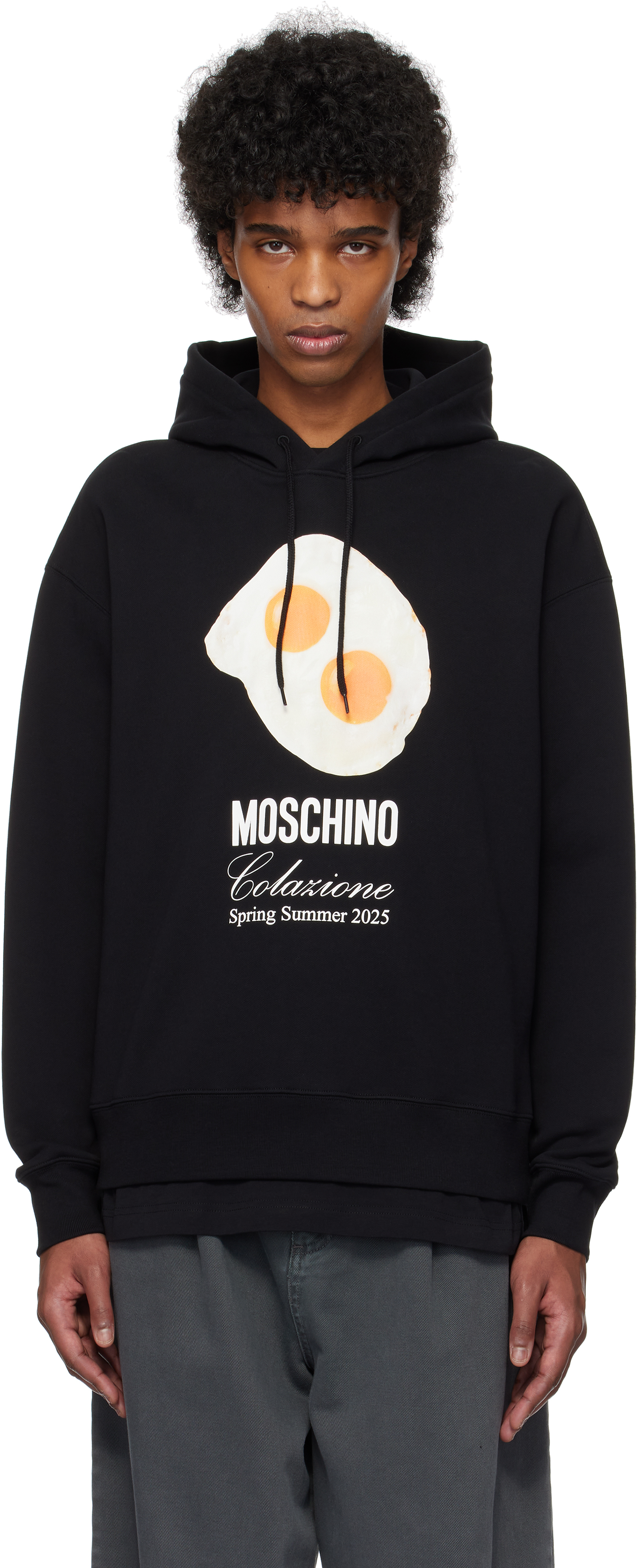 【関税込み】Moschino ブラック Eggs Print フーディ Hoodie Eggs | Moschino