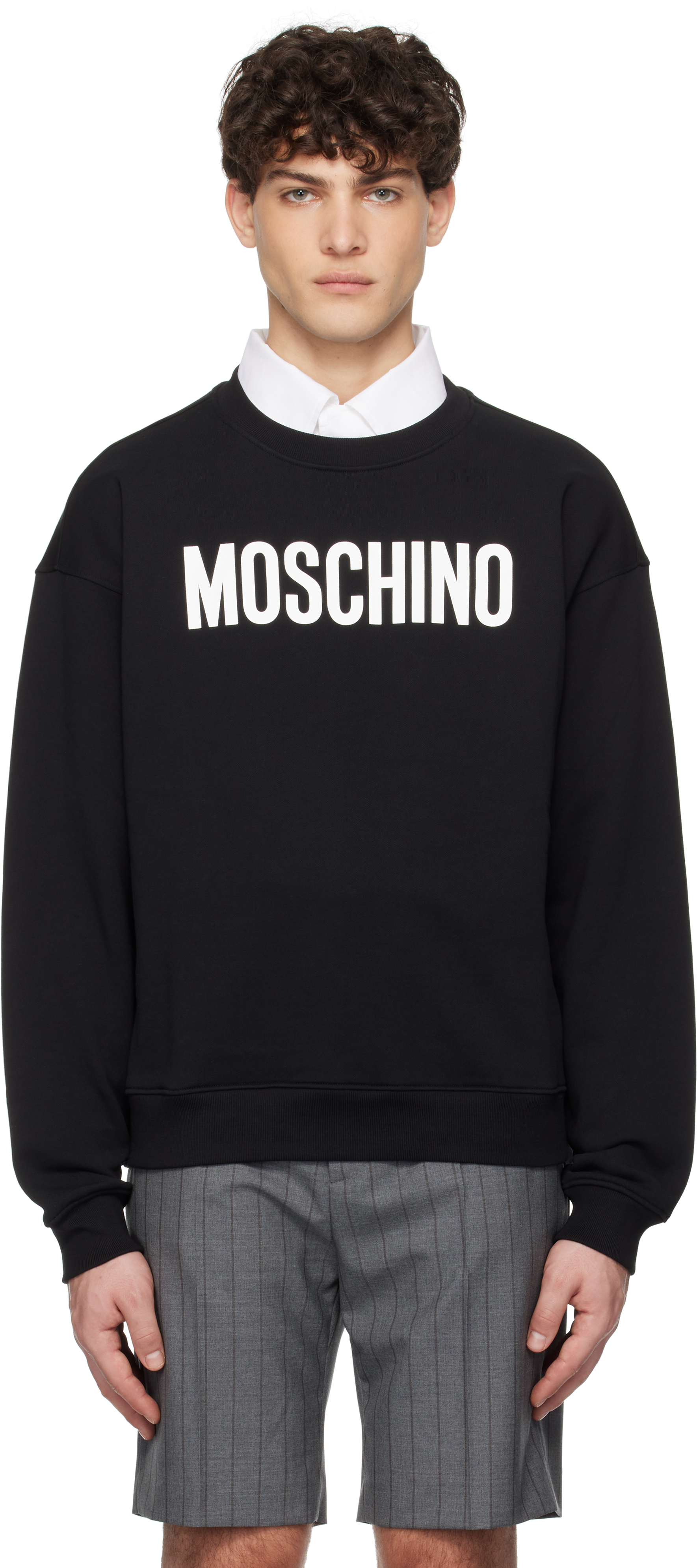 Black 'Moschino' Institutional Sweatshirt