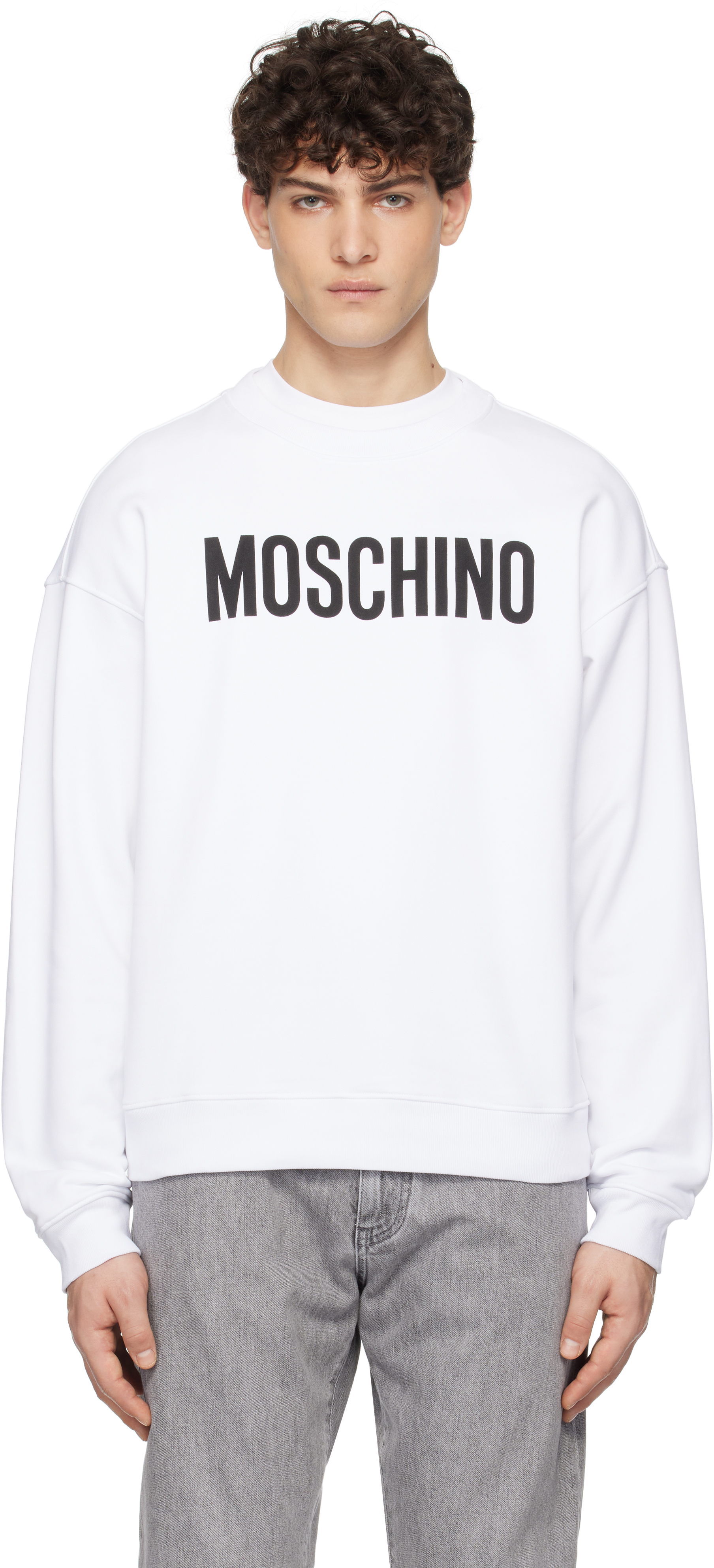 White 'Moschino' Institutional Sweatshirt