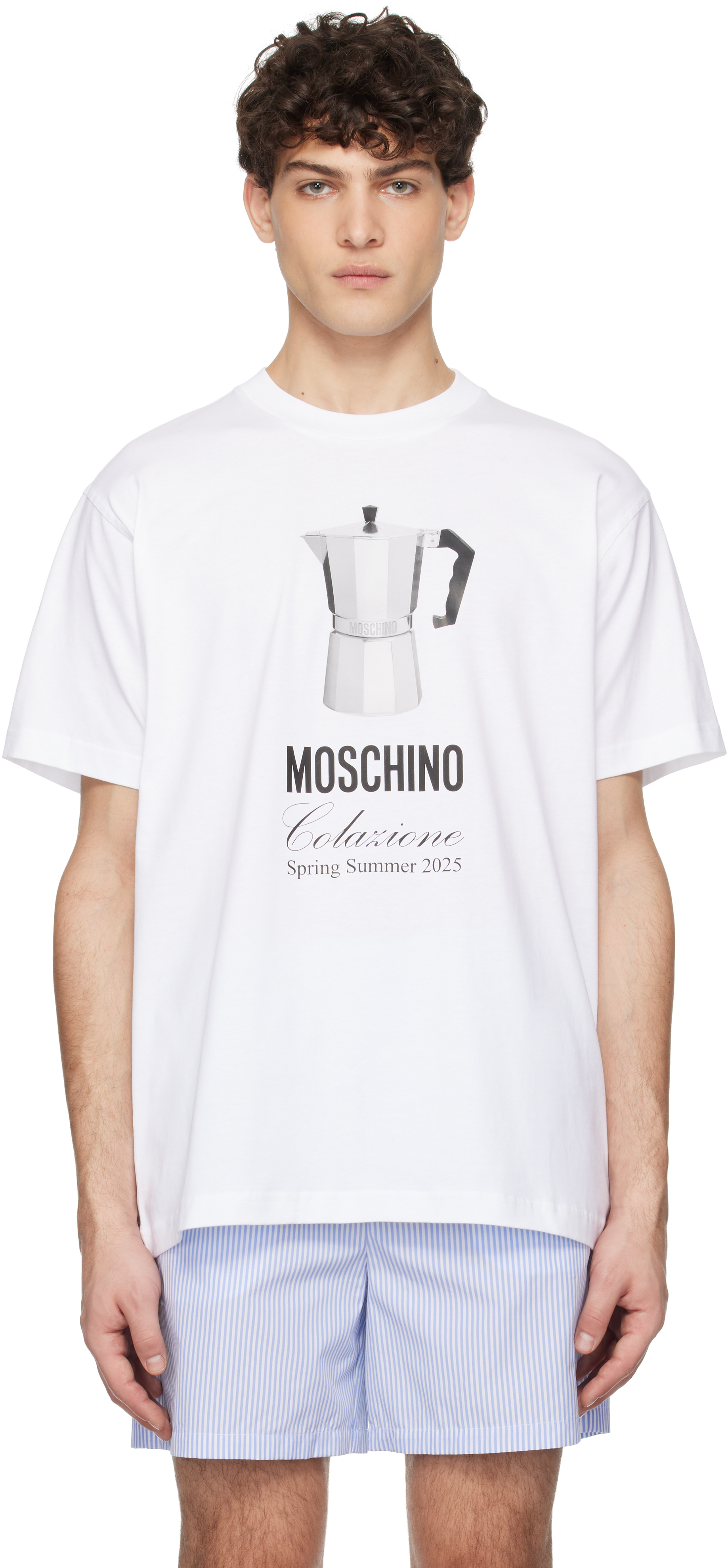 White 'Moschino' Breakfast T-shirt