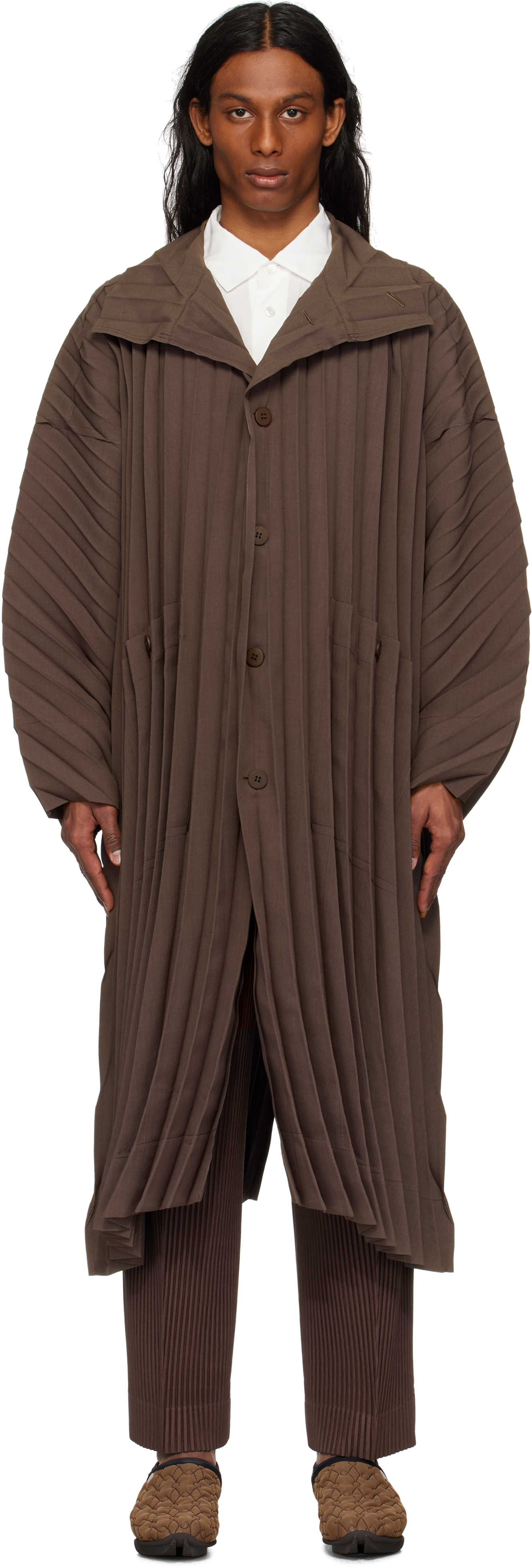 Issey Miyake Brown Edge Light Coat