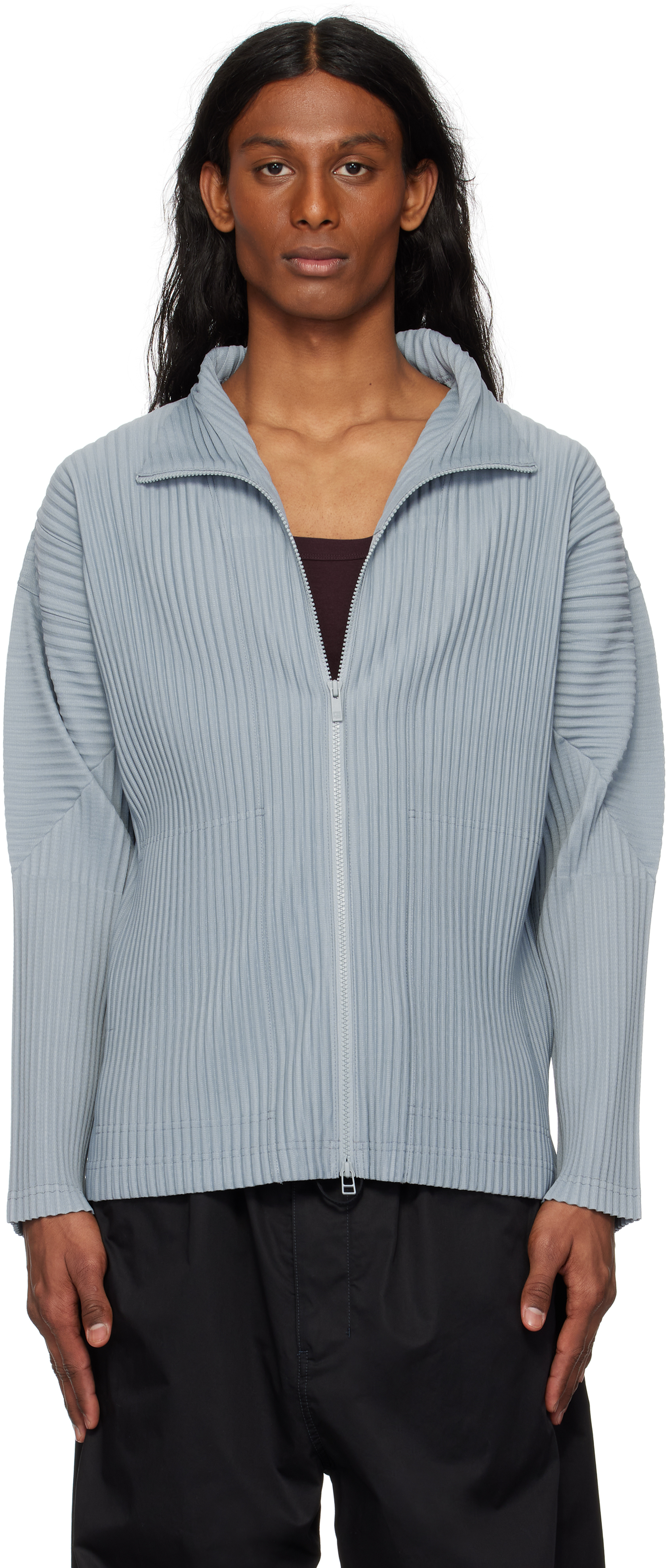 HOMME PLISSÉ ISSEY MIYAKE Blue Color Pleats Sweater