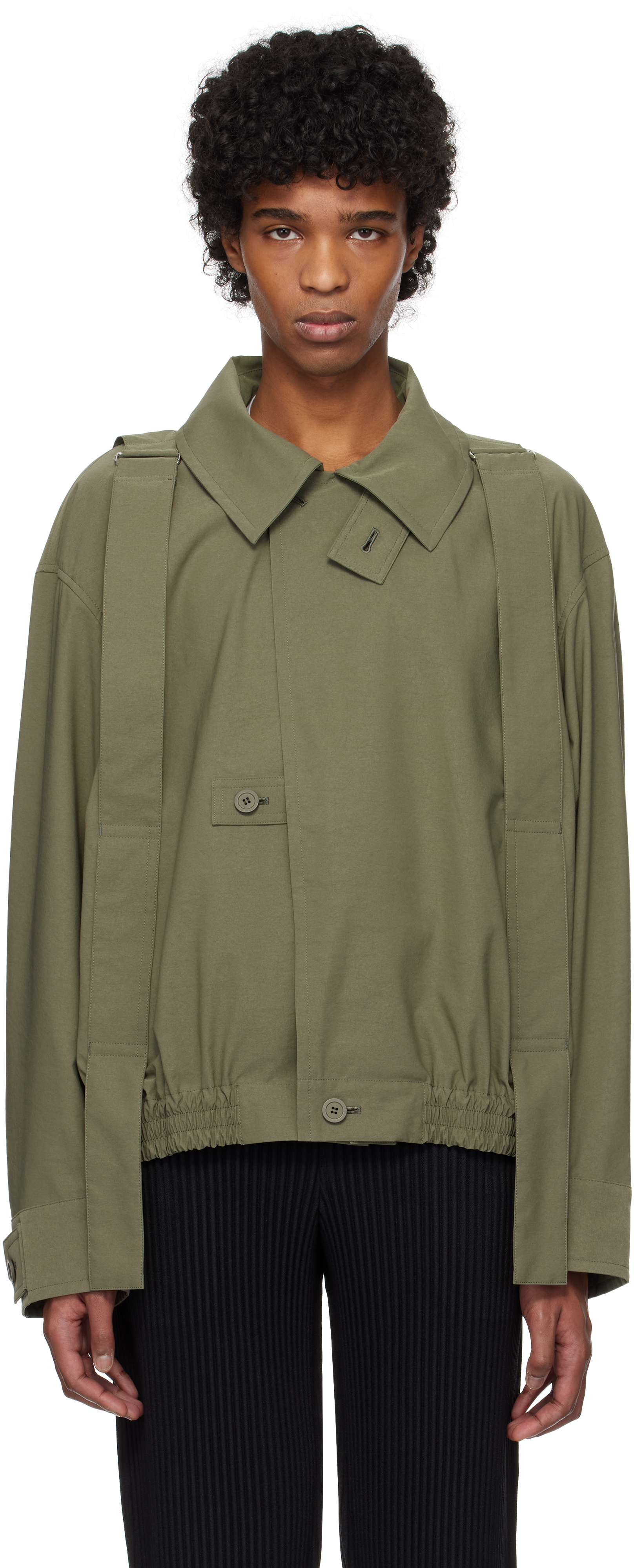 HOMME PLISSÉ ISSEY MIYAKE Khaki Parachute Blouson Jacket