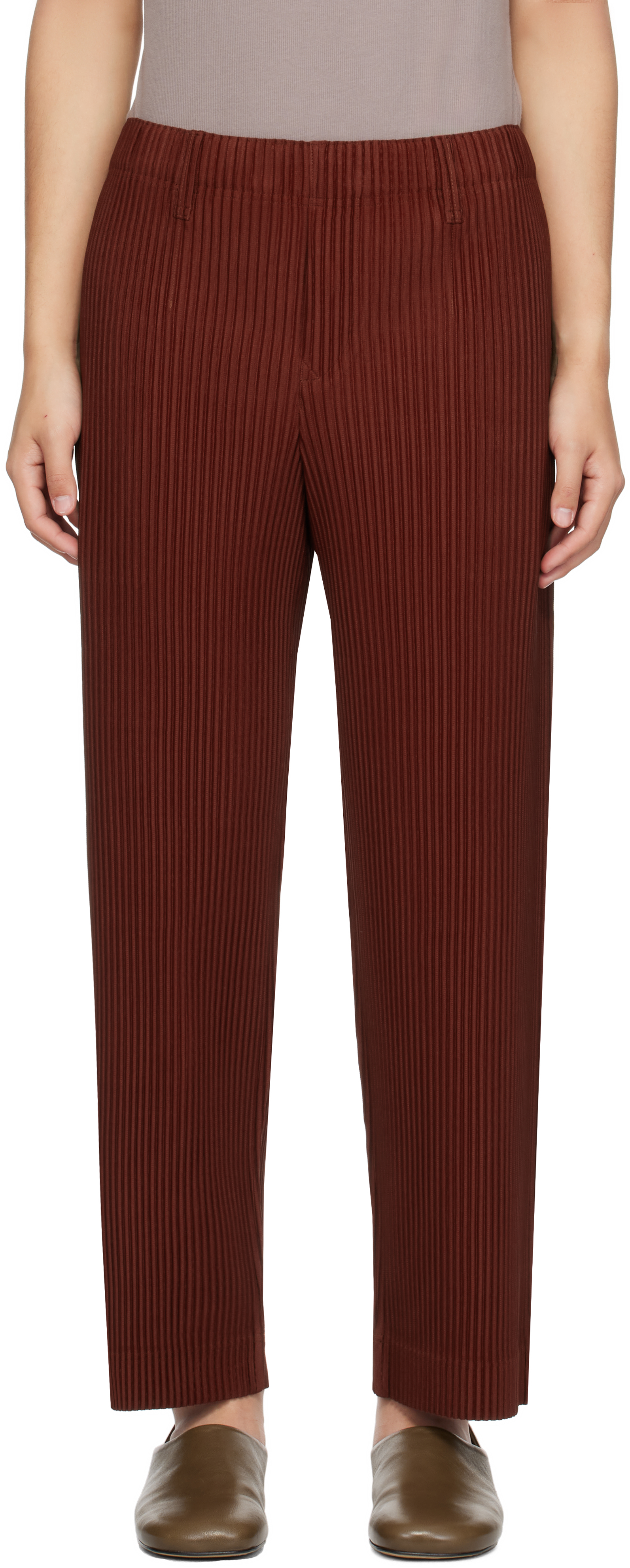 HOMME PLISSÉ ISSEY MIYAKE Red Tailored Pleats 2 Trousers