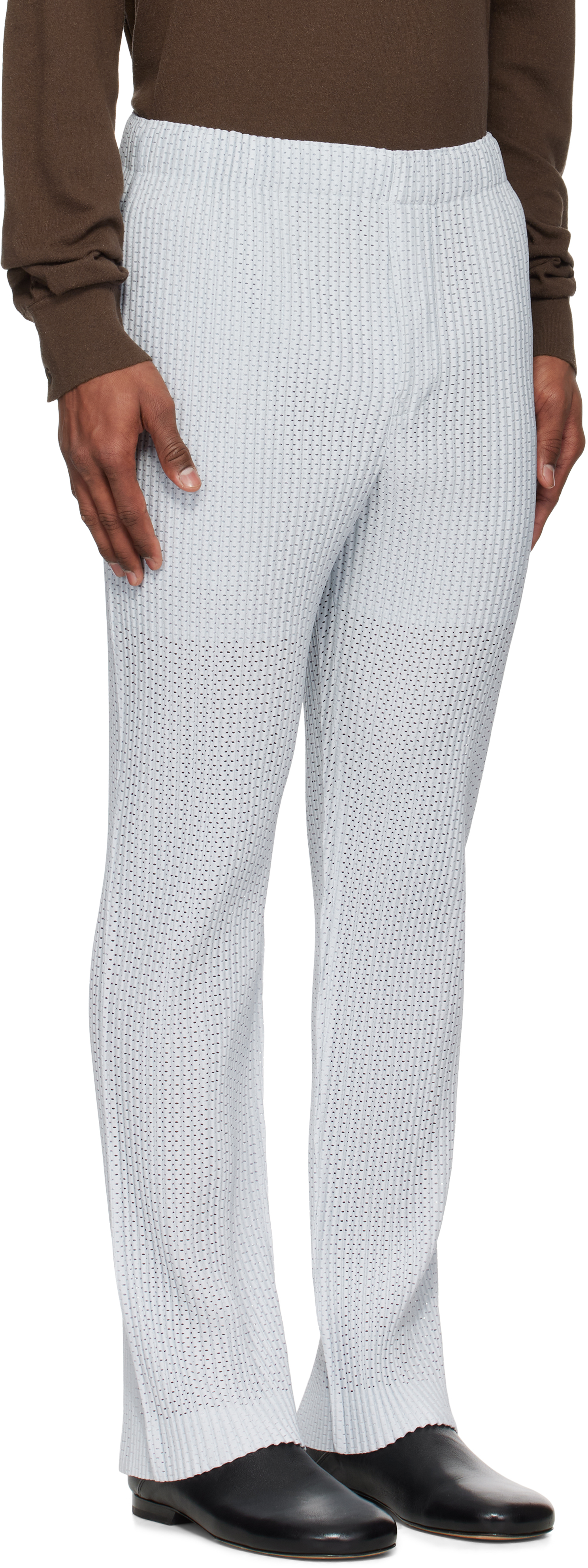 ISSEY MIYAKE GRAY OUTER MESH TROUSERS