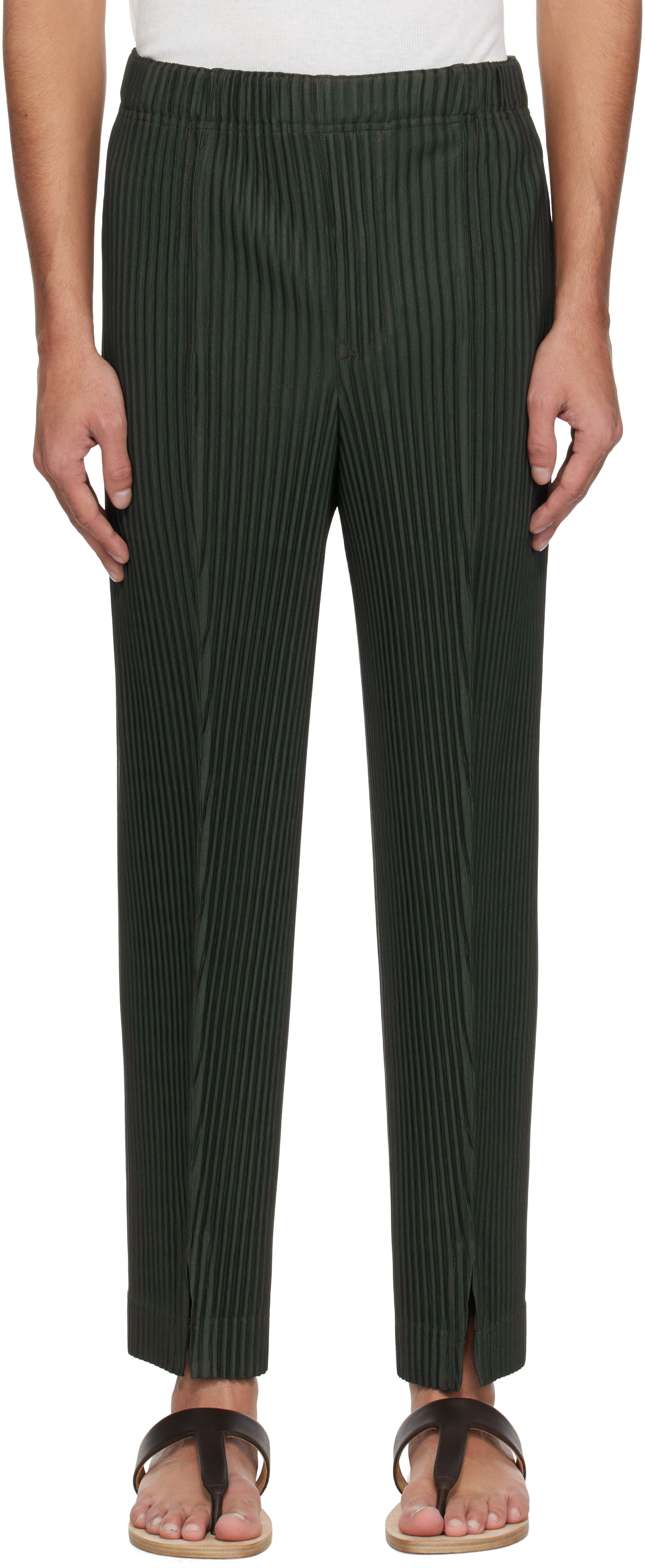 Pantalon Pleats Bottoms 2 vert Homme Plissé Issey Miyake en solde
