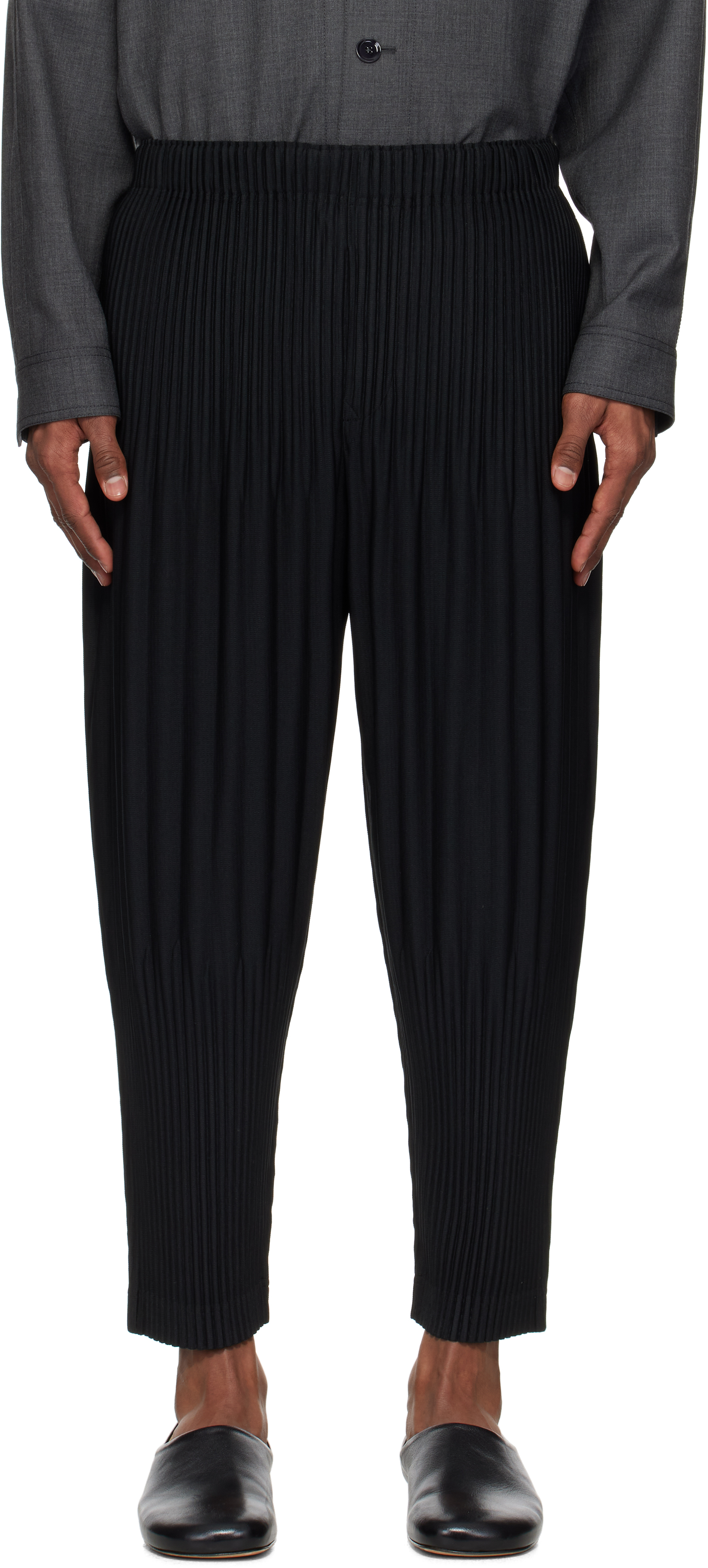 ISSEY MIYAKE BLACK BASICS TROUSERS