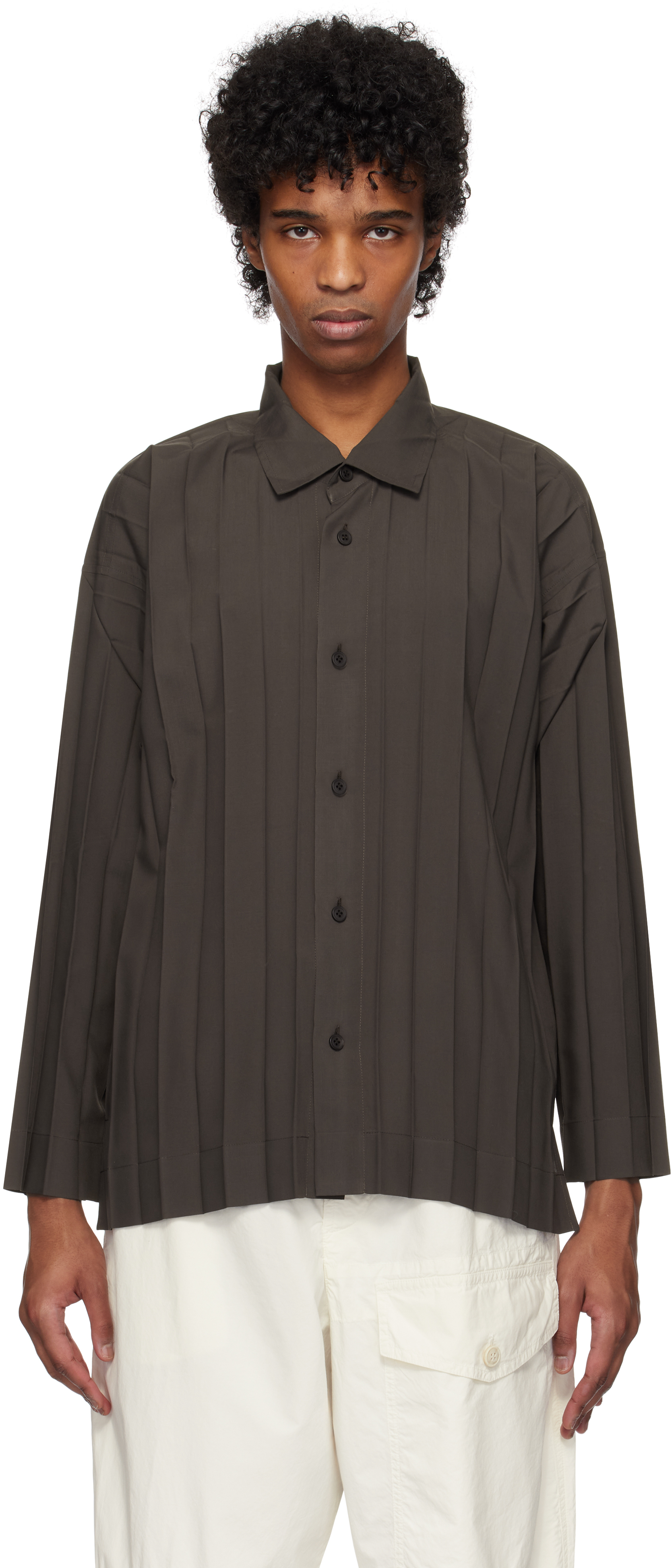 最終値下げ　HOMME PLISSE ISSEY MIYAKE シャツ Black Edge Shirt by HOMME PLISSÉ ISSEY MIYAKE on Sale