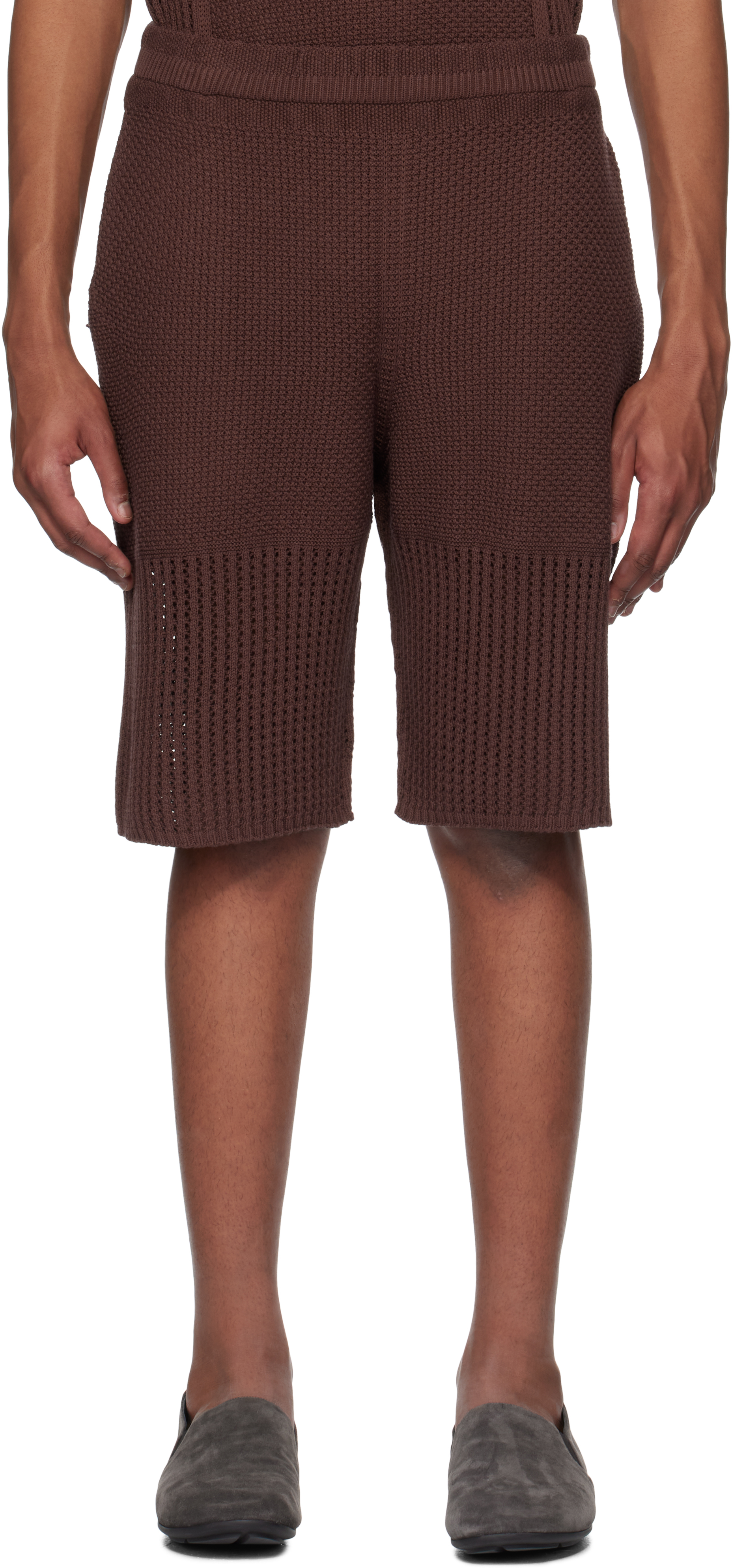 HOMME PLISSÉ ISSEY MIYAKE Black Rustic Knit Shorts