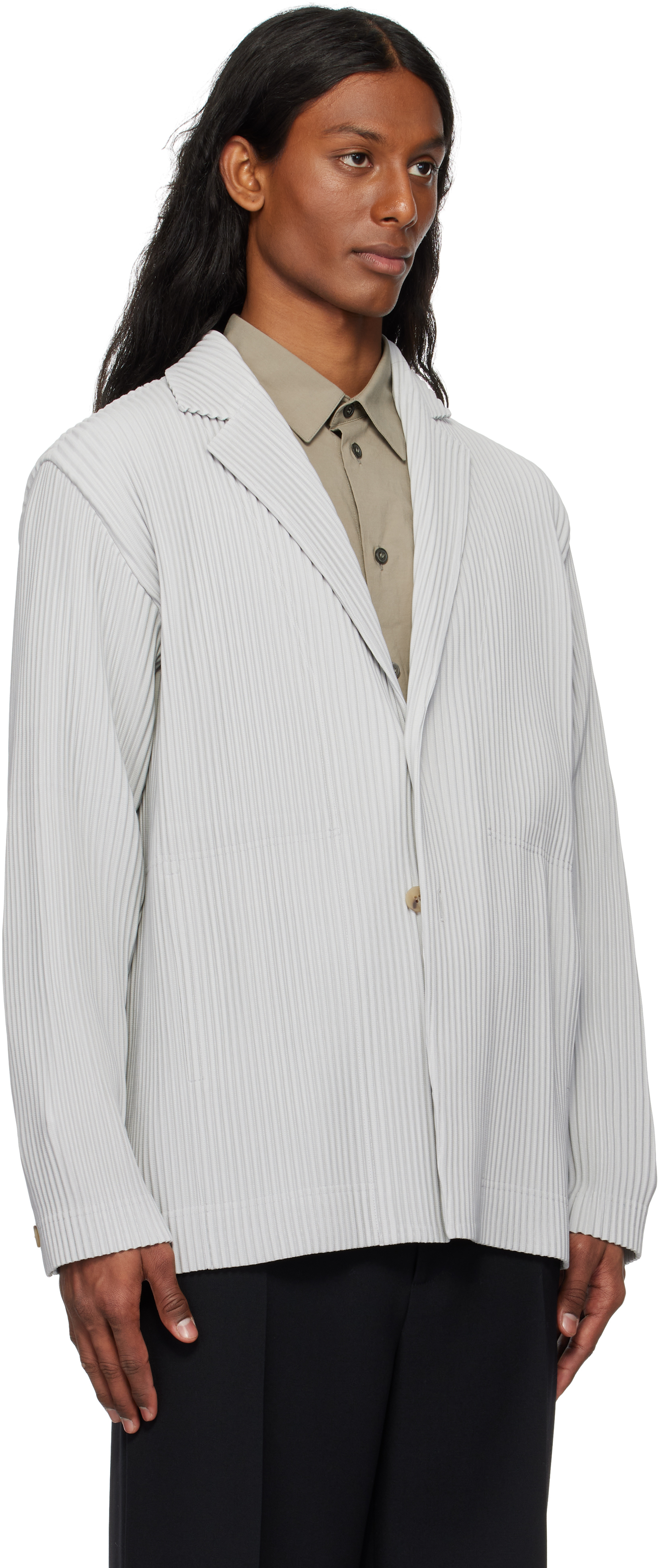 ISSEY MIYAKE GRAY BASICS BLAZER