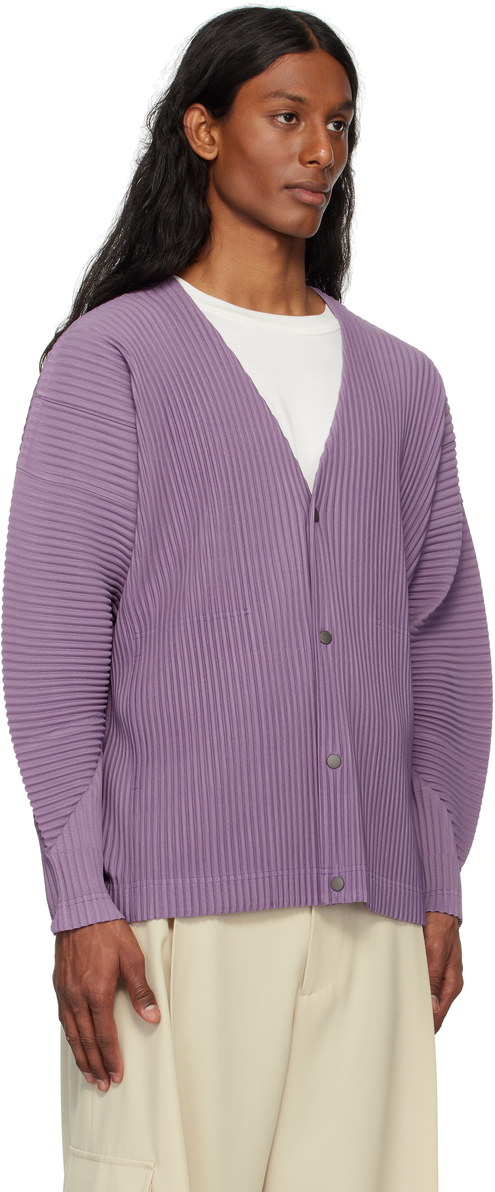 Issey Miyake Purple Monthly Color April Cardigan