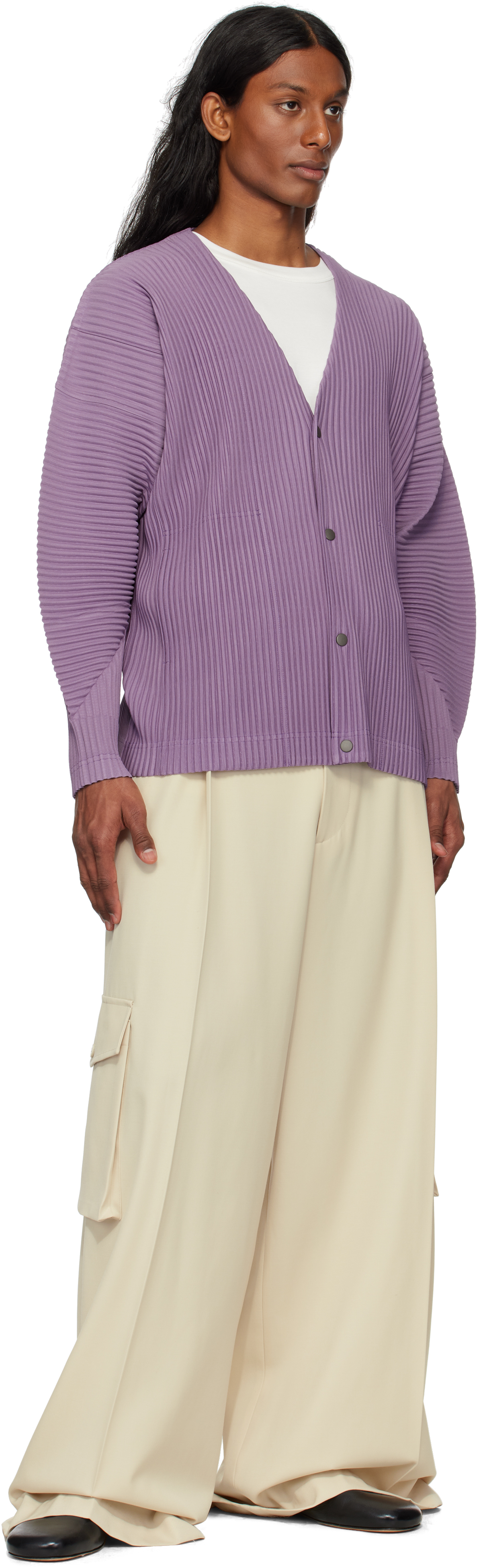 Issey Miyake Purple Monthly Color April Cardigan