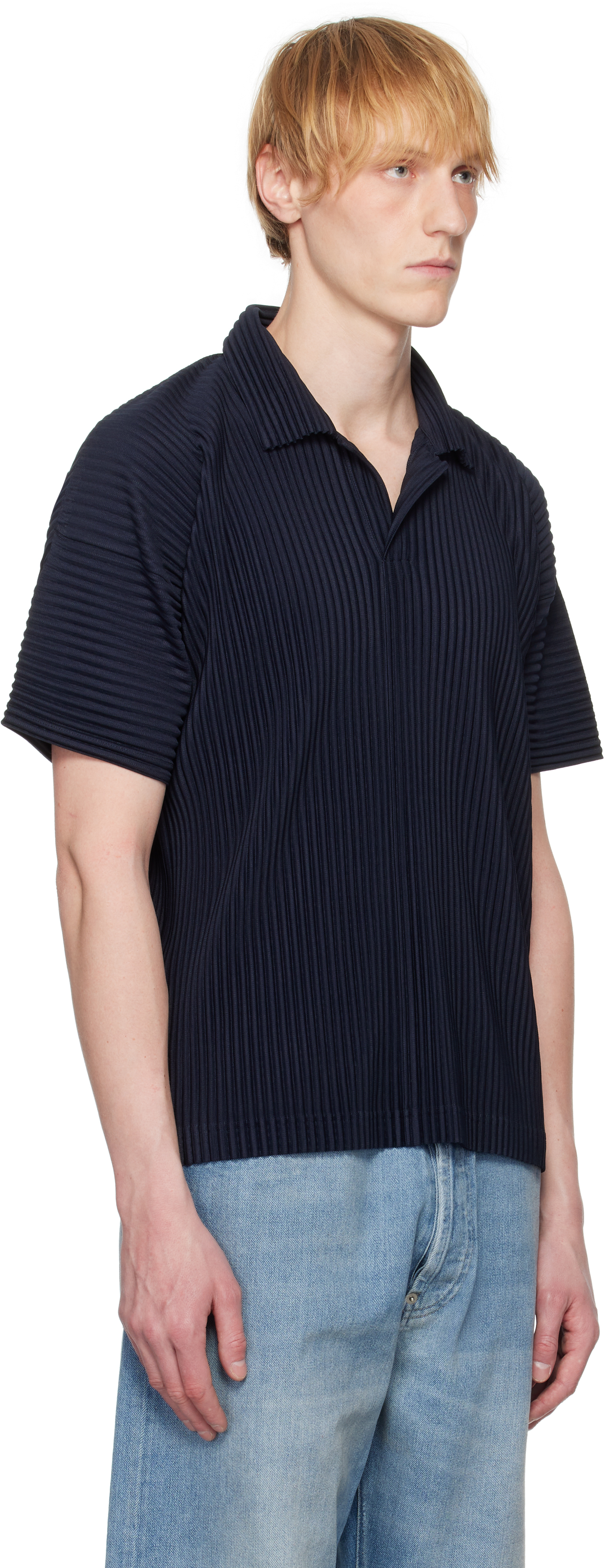 ISSEY MIYAKE NAVY BASICS POLO