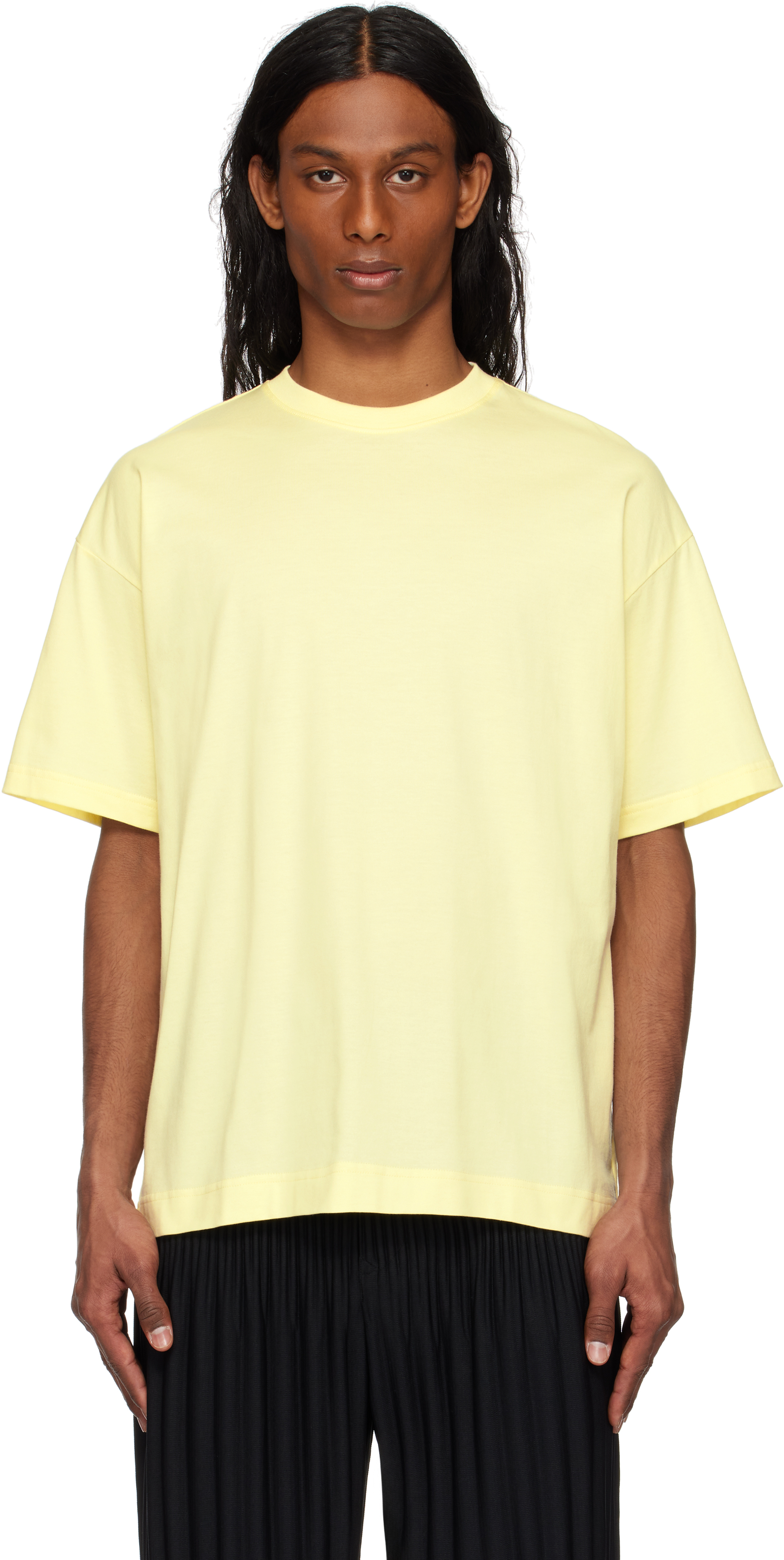 HOMME PLISSÉ ISSEY MIYAKE White Windswept Plaid T-shirt