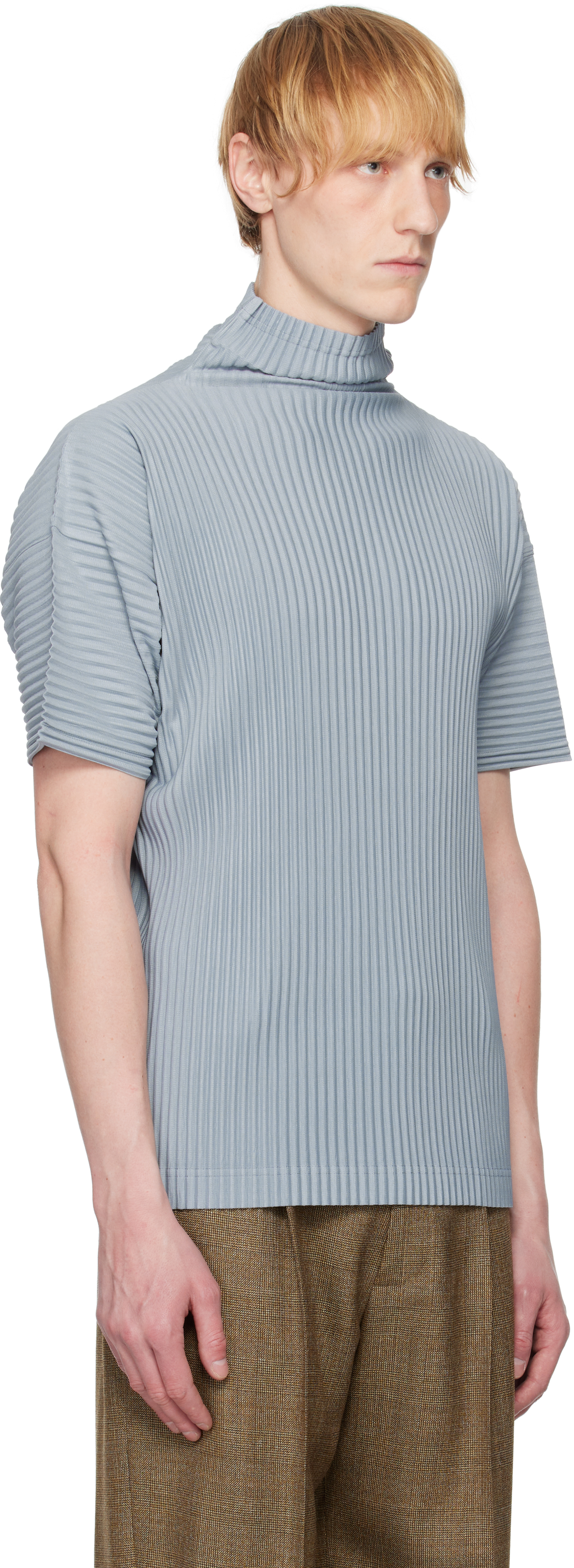 Issey Miyake Blue Color Pleats T-shirt