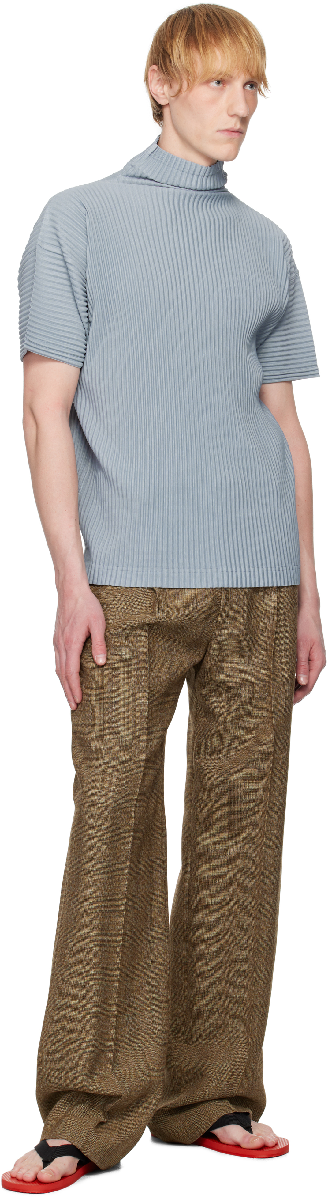 Issey Miyake Blue Color Pleats T-shirt