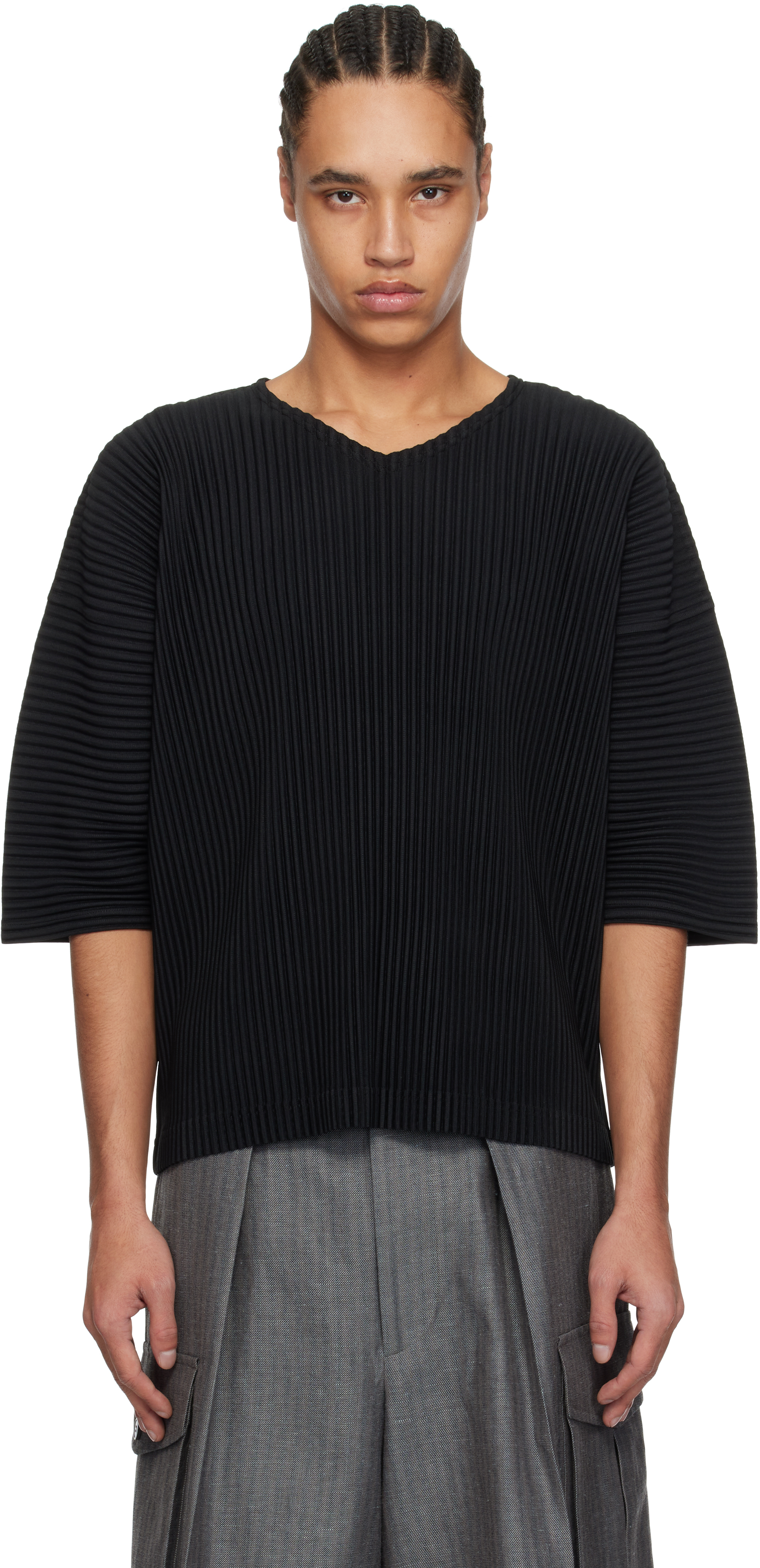 HOMME PLISSÉ ISSEY MIYAKE: Black Monthly Color March T-shirt