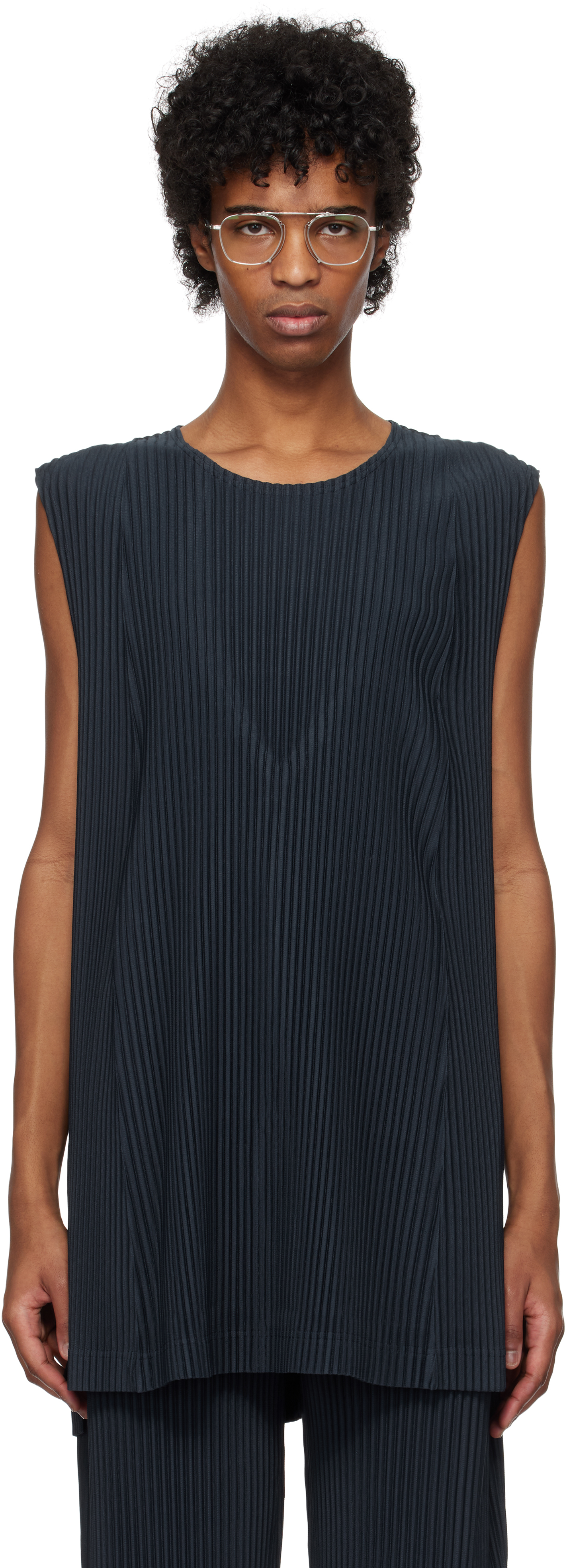 HOMME PLISSÉ ISSEY MIYAKE Navy Monthly Color January Tank Top