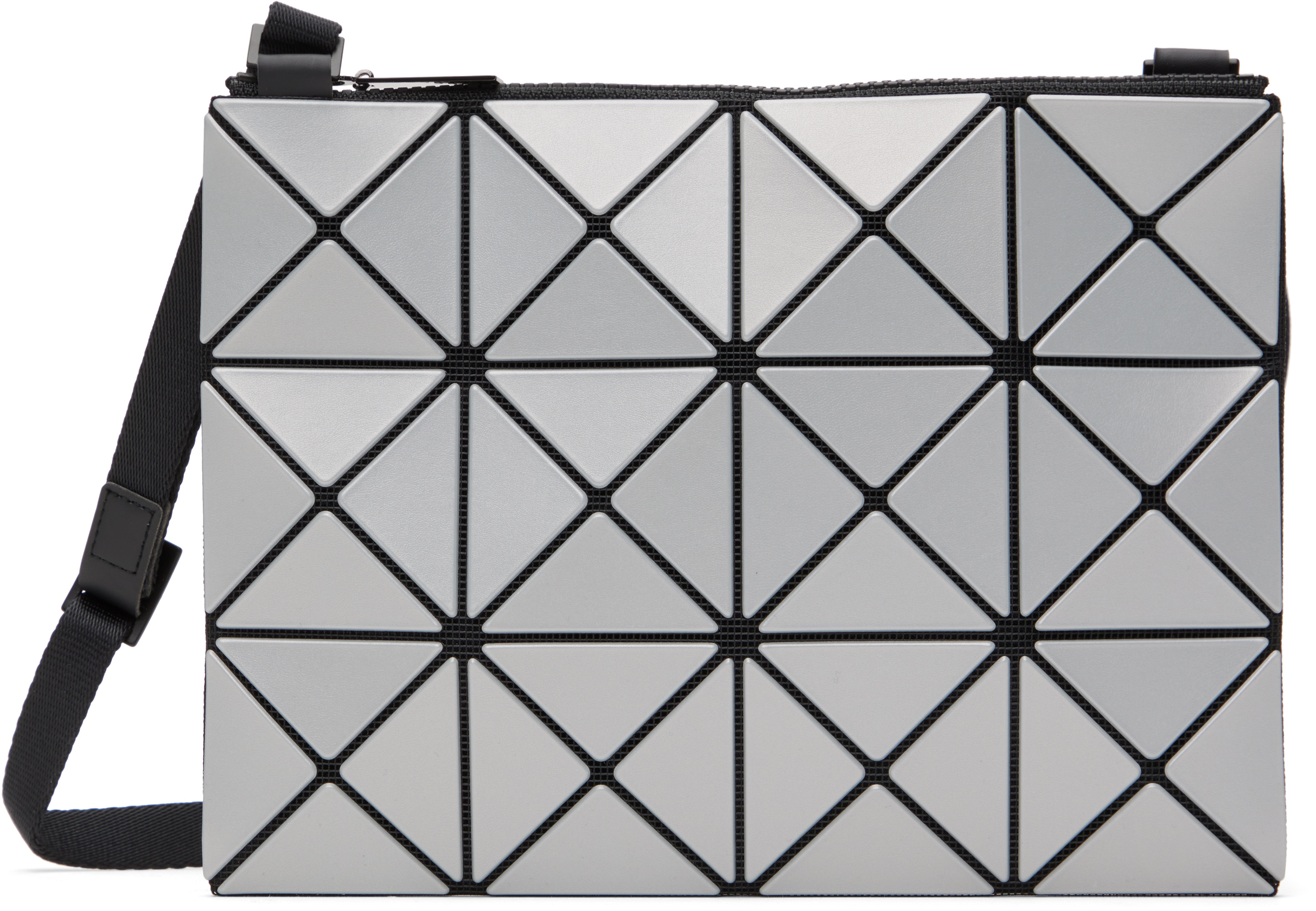 BAO BAO ISSEY MIYAKE: Gray & Silver Lucent W Color Bag | SSENSE