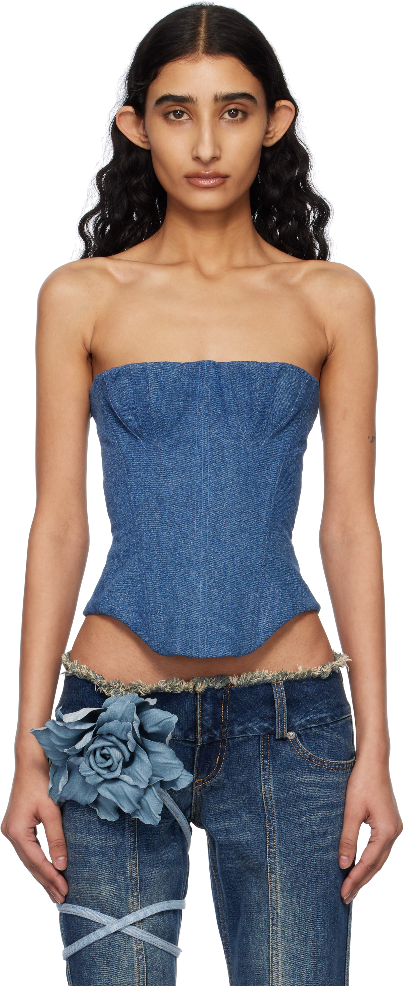 Blue Upcycled Bella Denim Corset