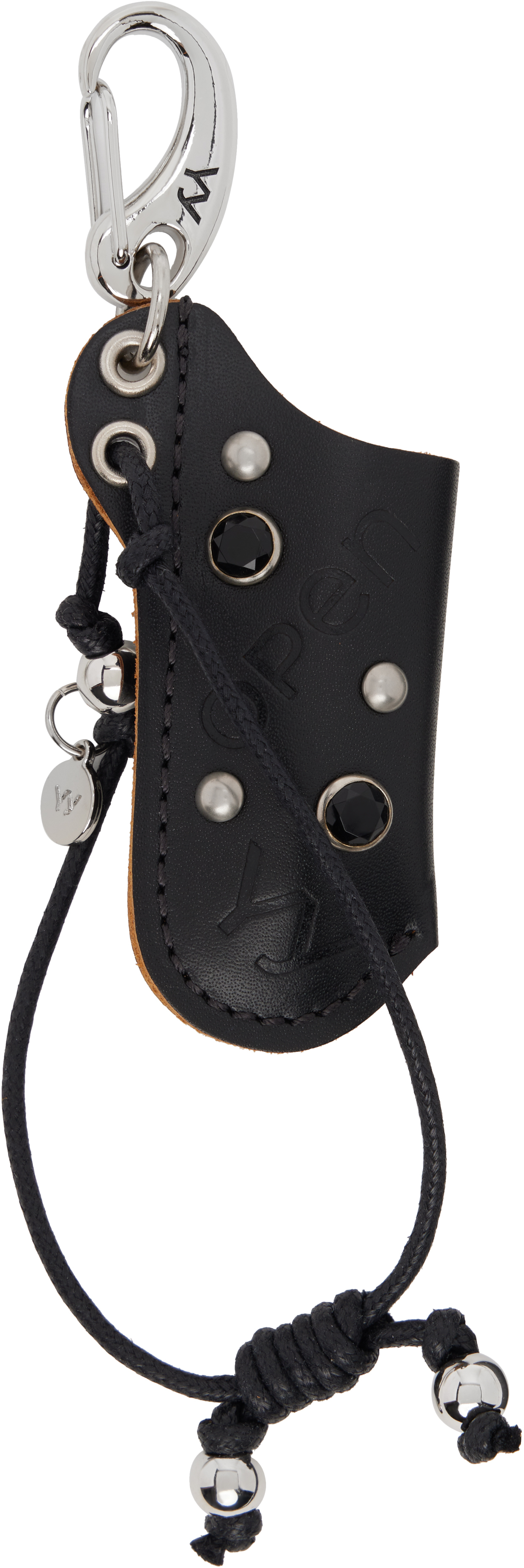 OPEN YY: Black Stud Lighter Case Keychain | SSENSE