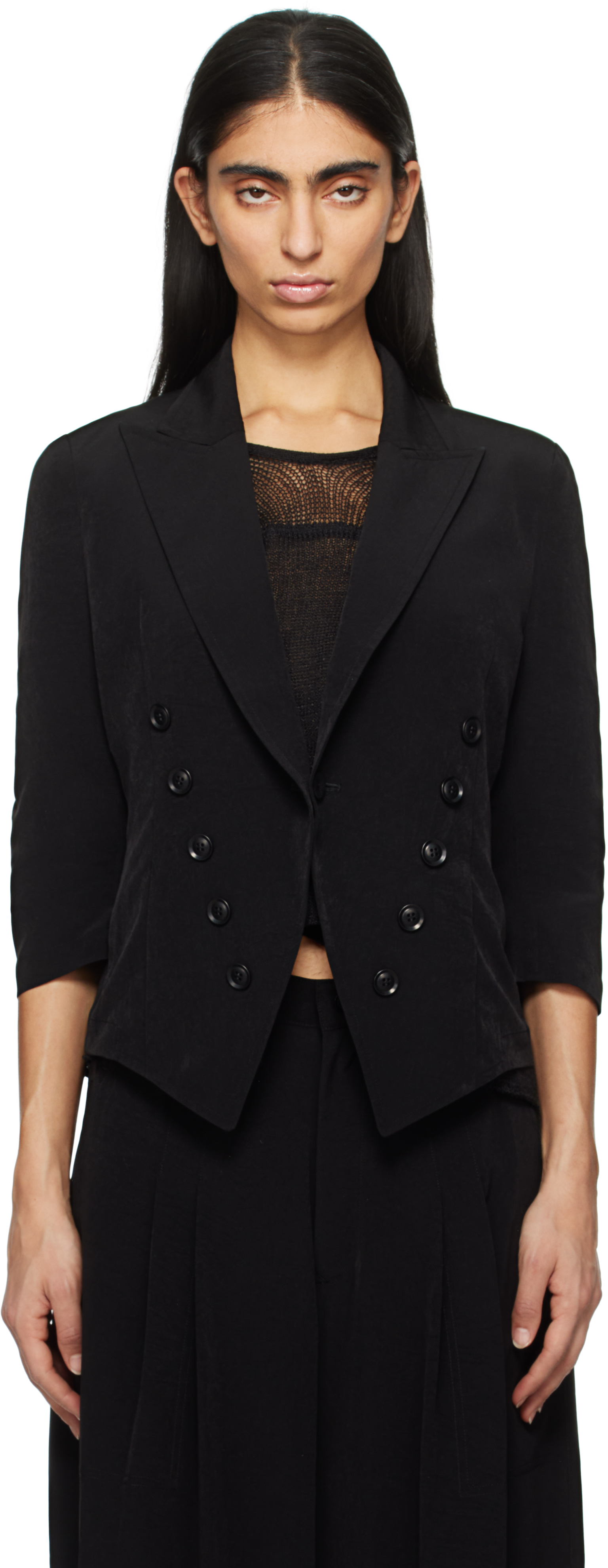 Black 3/4 Sleeve Blazer