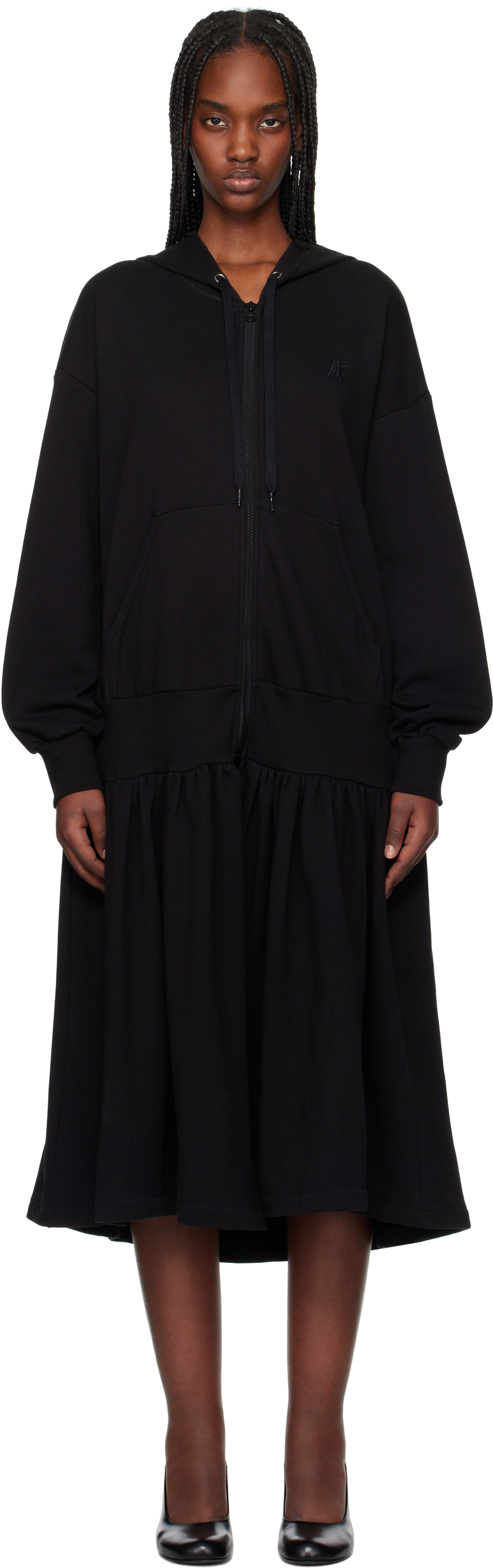 ★OPEN YY_TheOpen Product★ ZIP HOOD DRESS (BLACK) OPEN YY