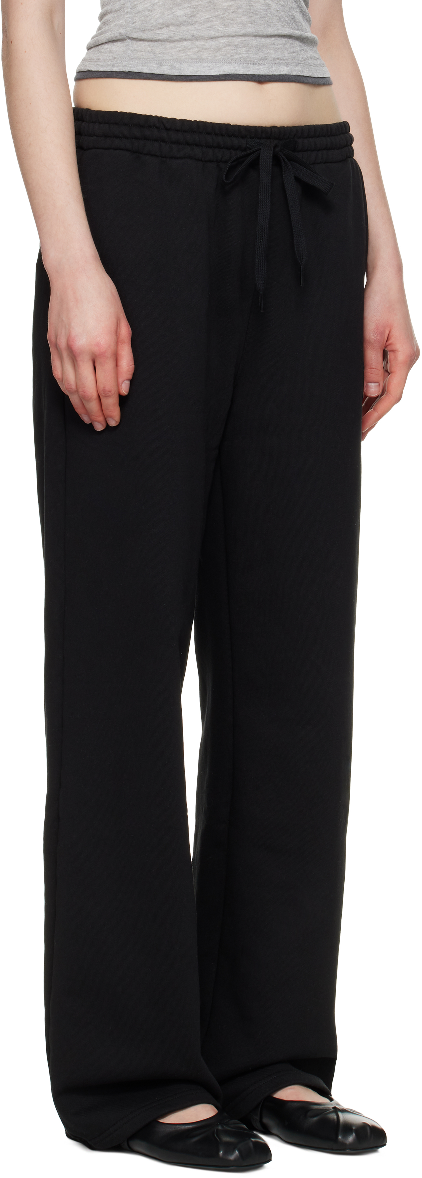 Open Yy Black Classic Lounge Pants In Black