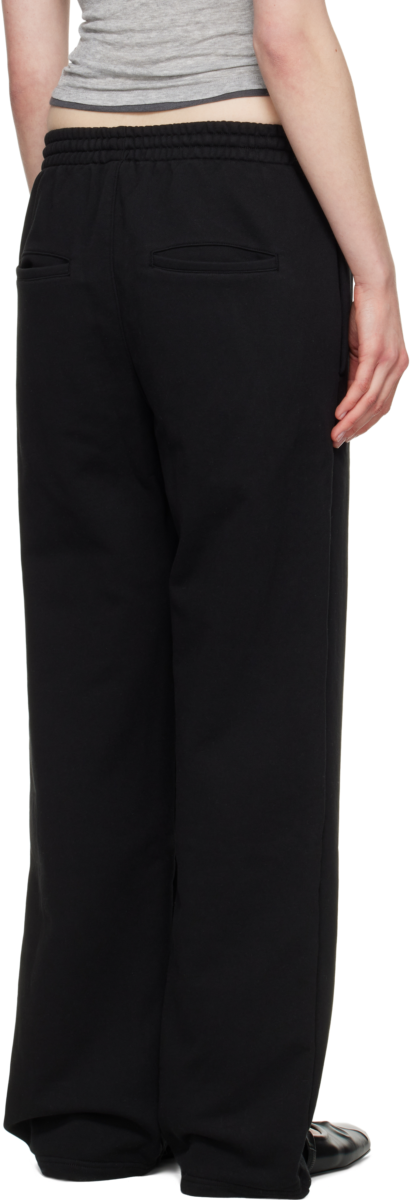 Open Yy Black Classic Lounge Pants In Black