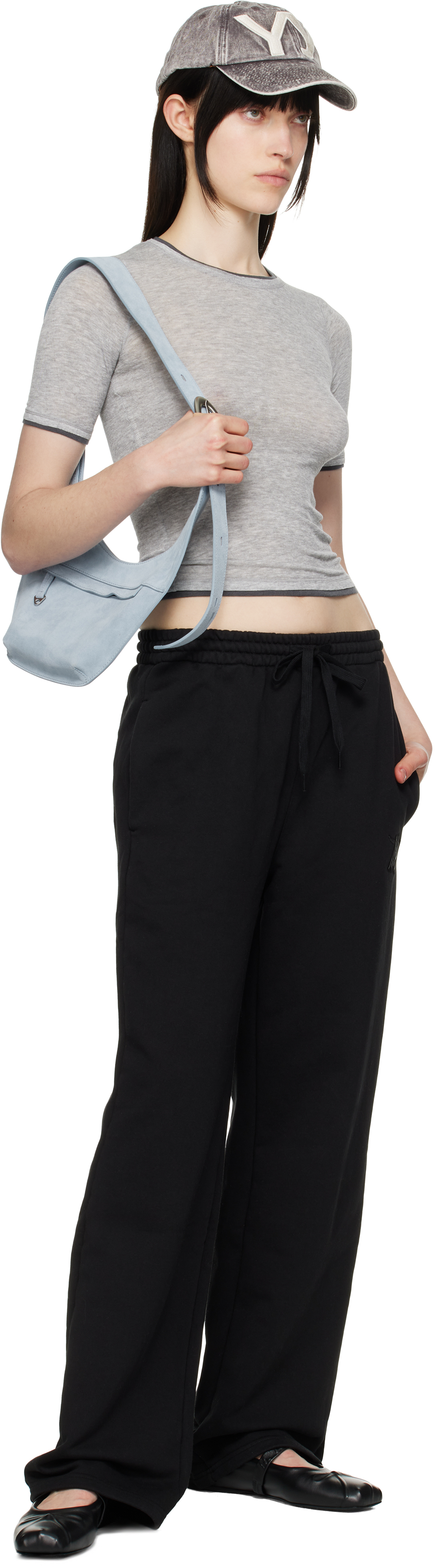 Open Yy Black Classic Lounge Pants In Black