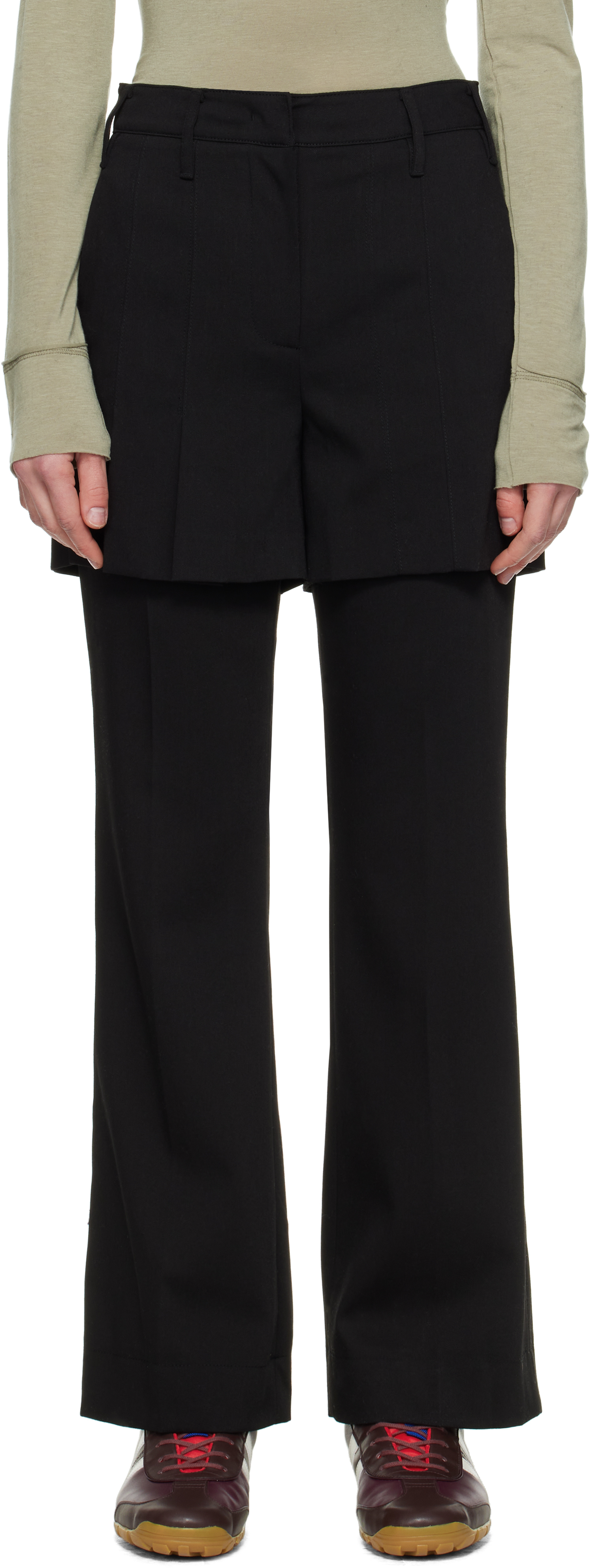 Black Overlay Trousers
