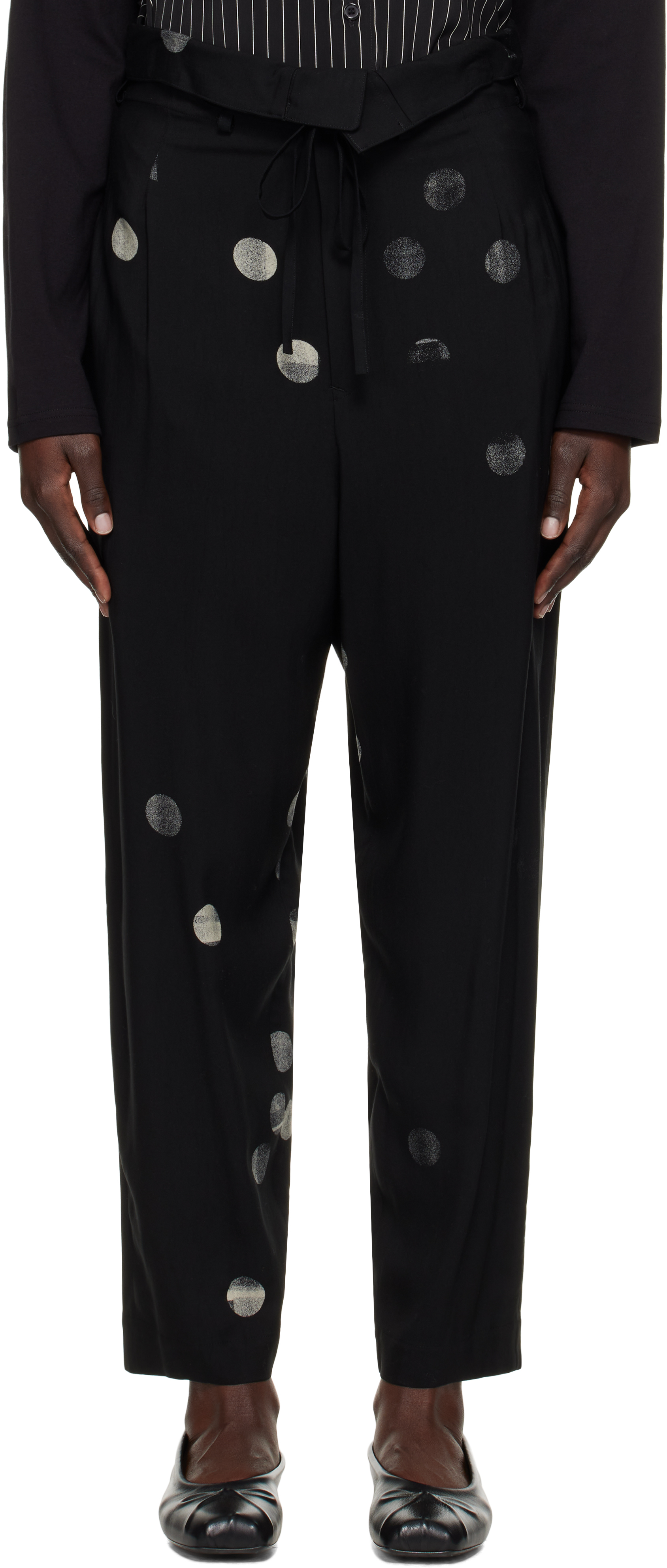 Black U-High Waist Trousers