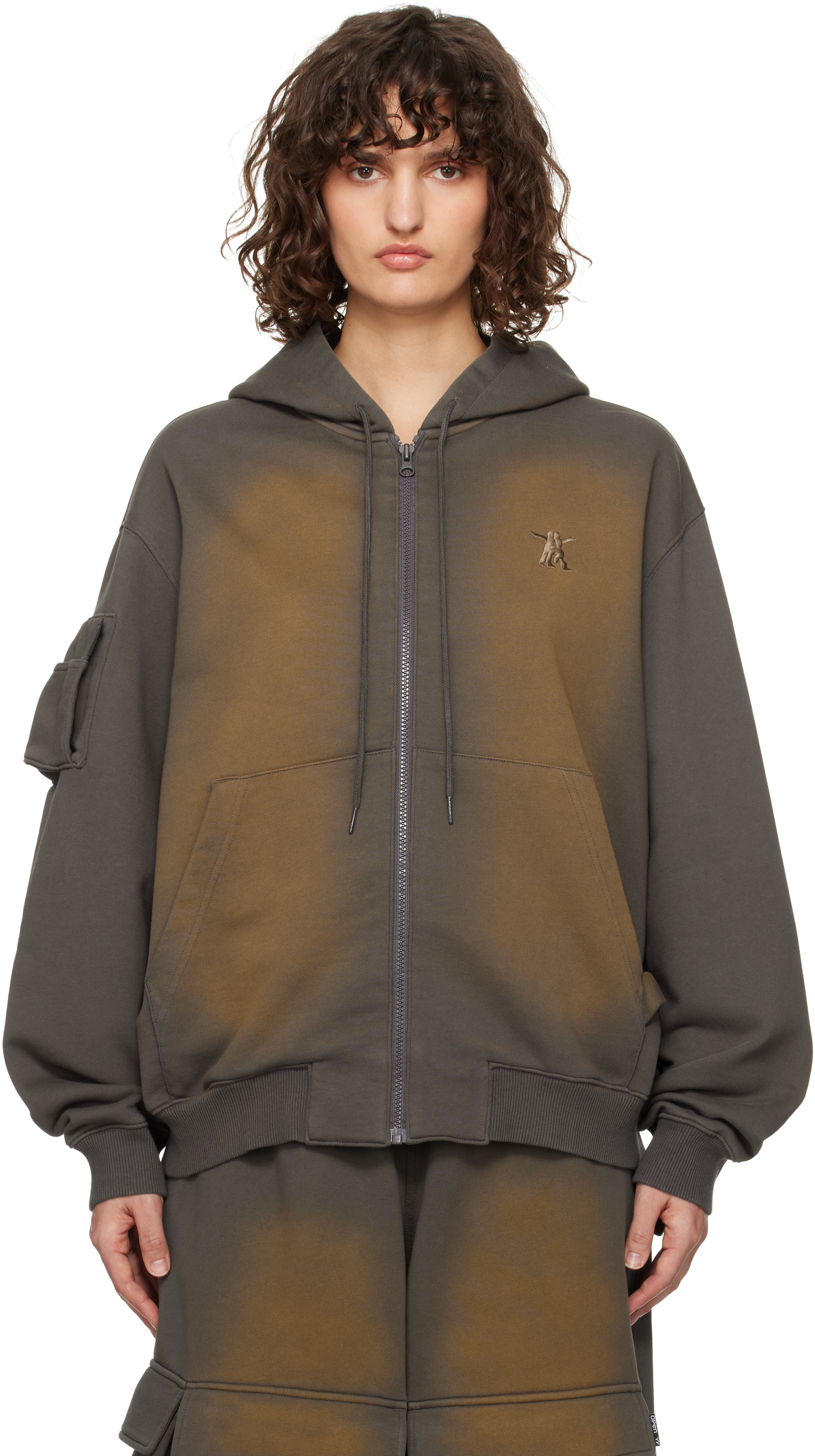 Blue Pocket Washed Box Hoodie