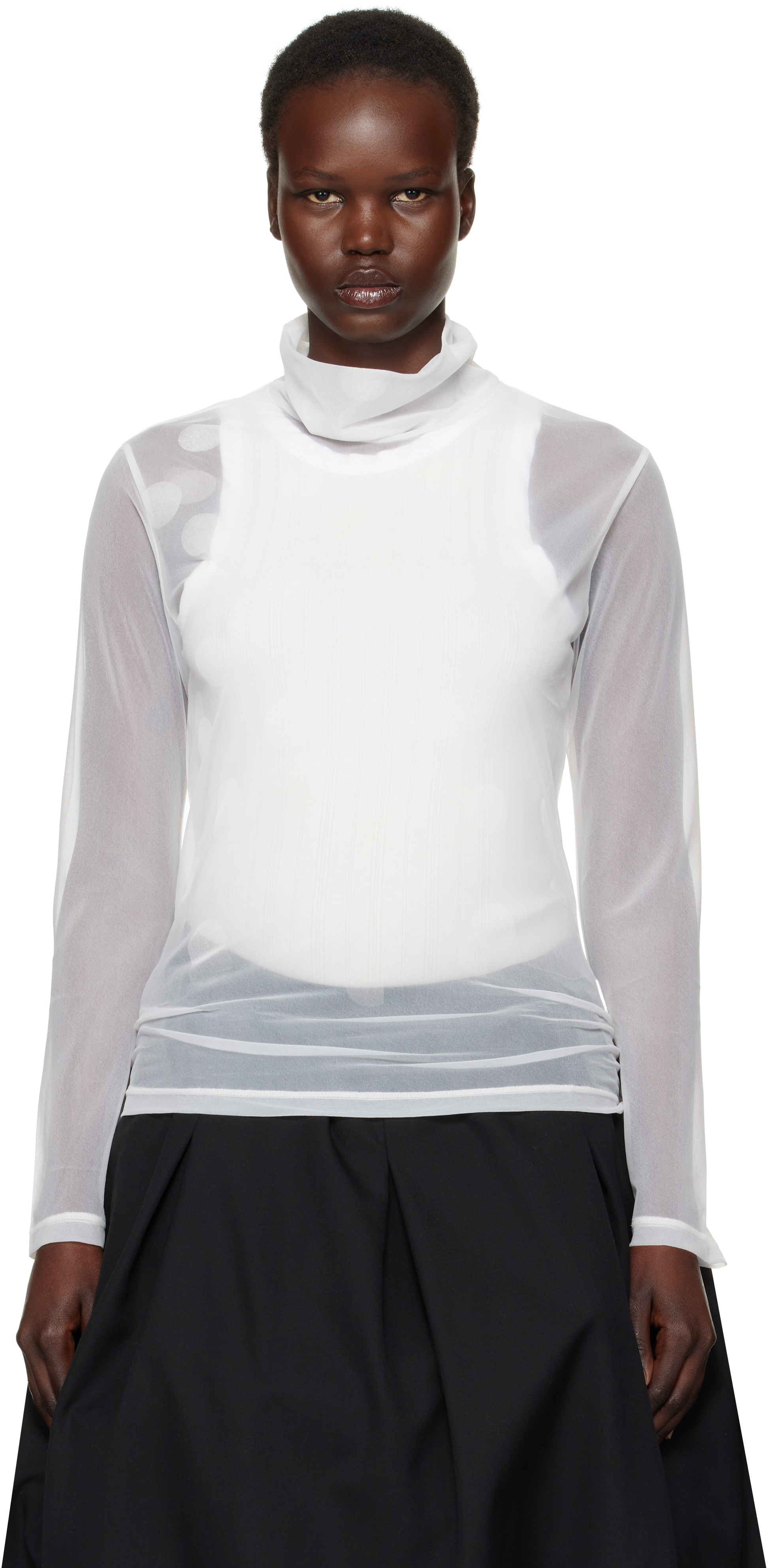 White Long Sleeve Turtleneck