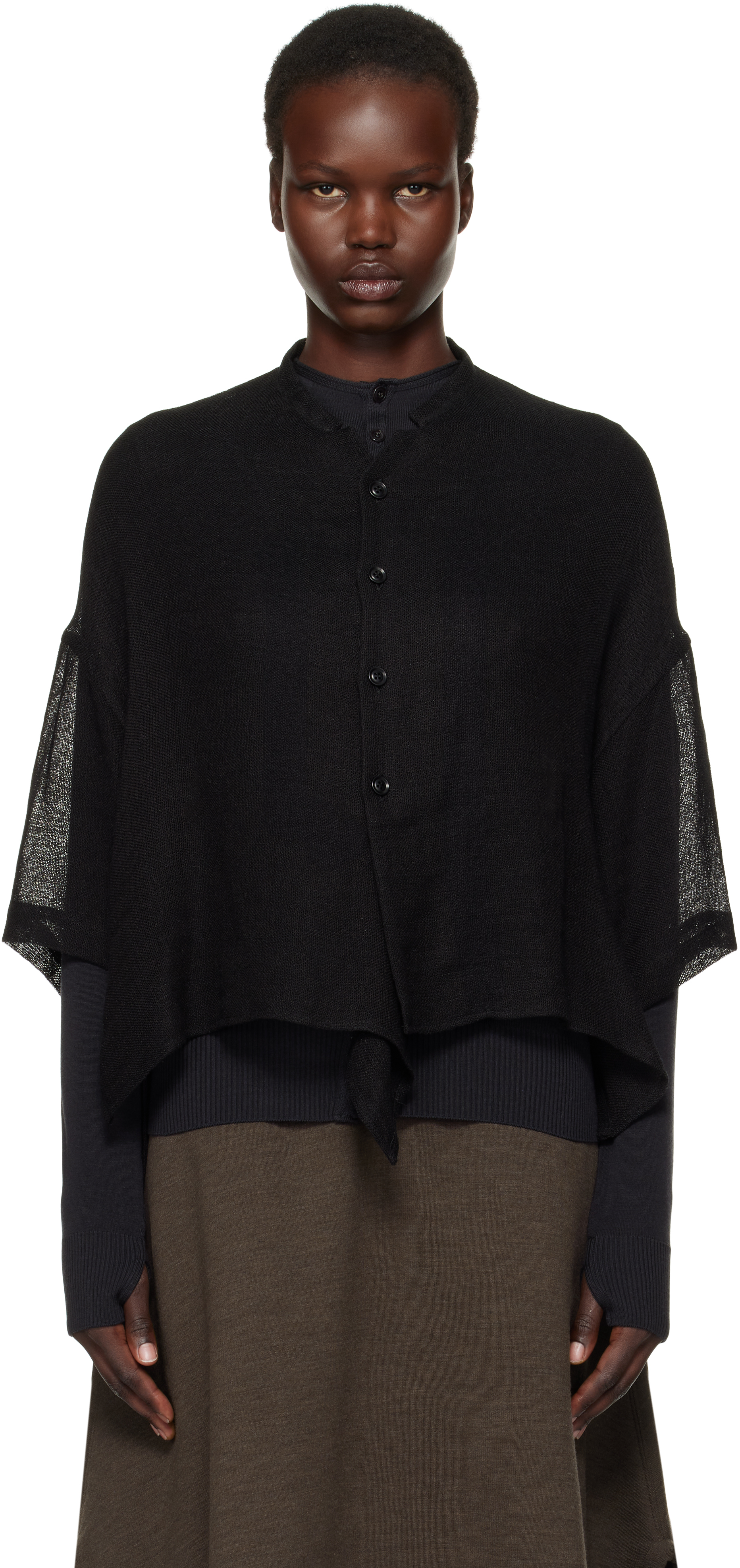 Black Half Sleeve Box Shirt