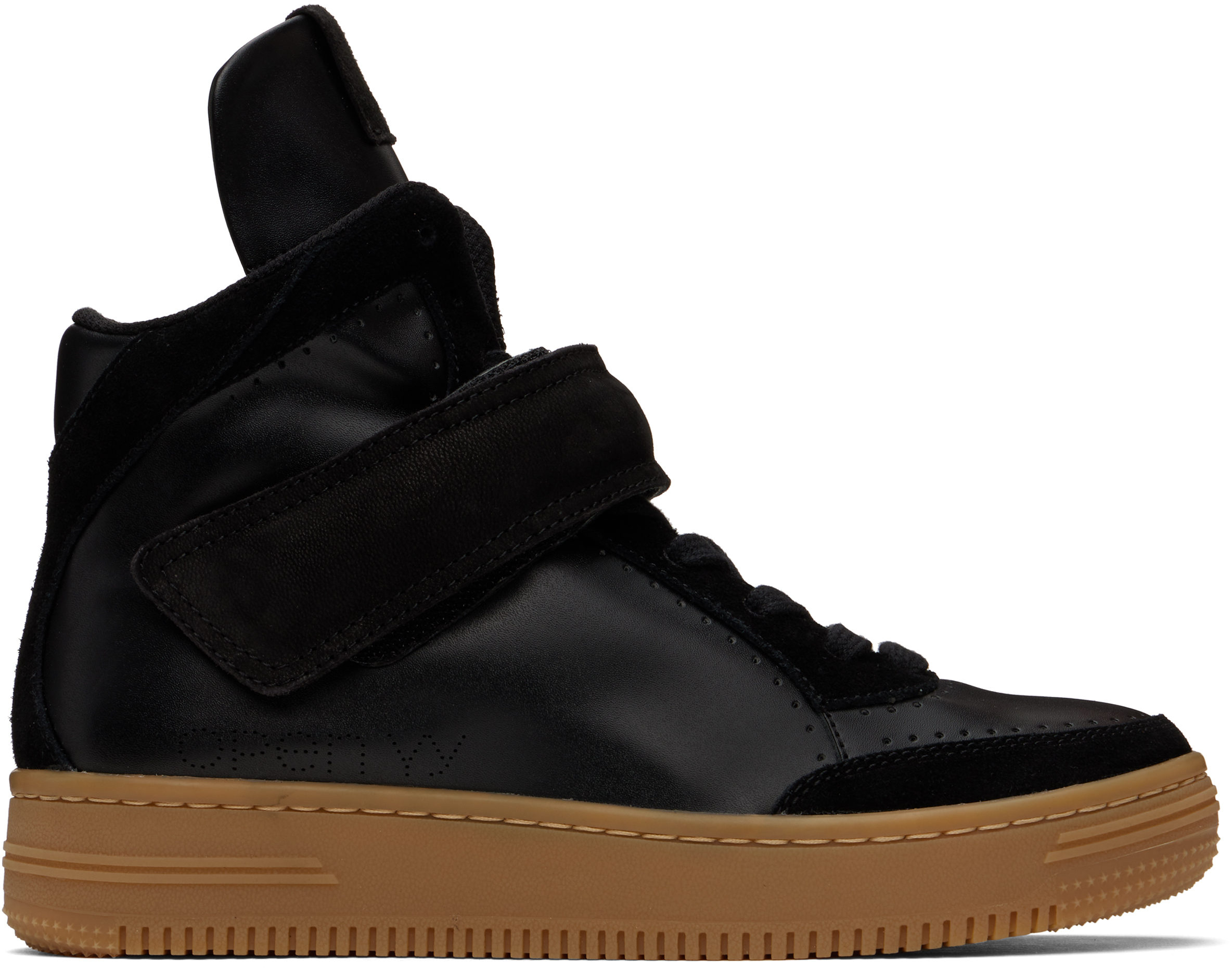 スニーカー [OPEN YY] YY VELCRO HIGH SNEAKERS - BLACK Black YY Velcro High Sneakers by OPEN YY on Sale