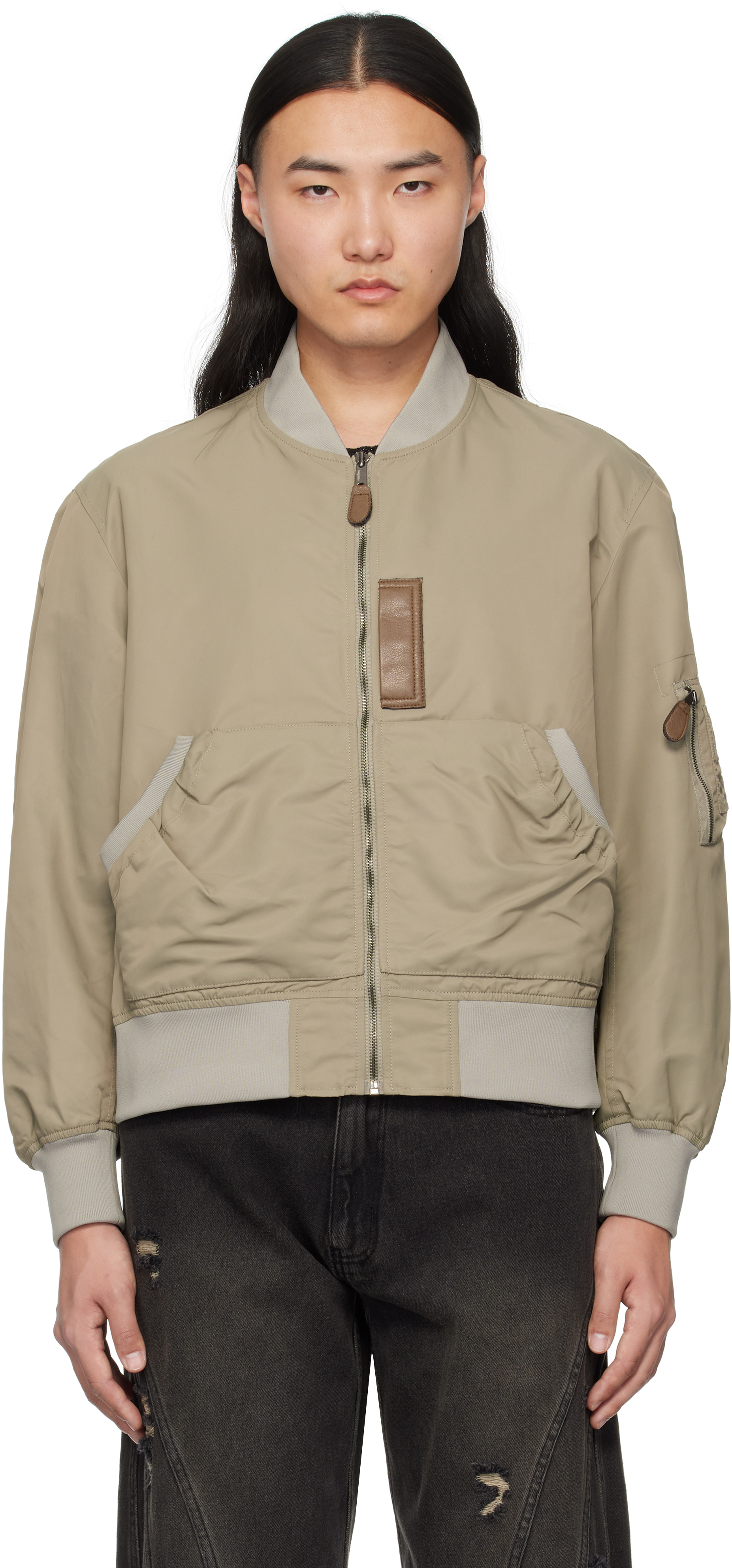 LESUGIATELIER 24aw ボンバージャケット lesugiatelierのカーキ フライト ボンバージャケットがセール中