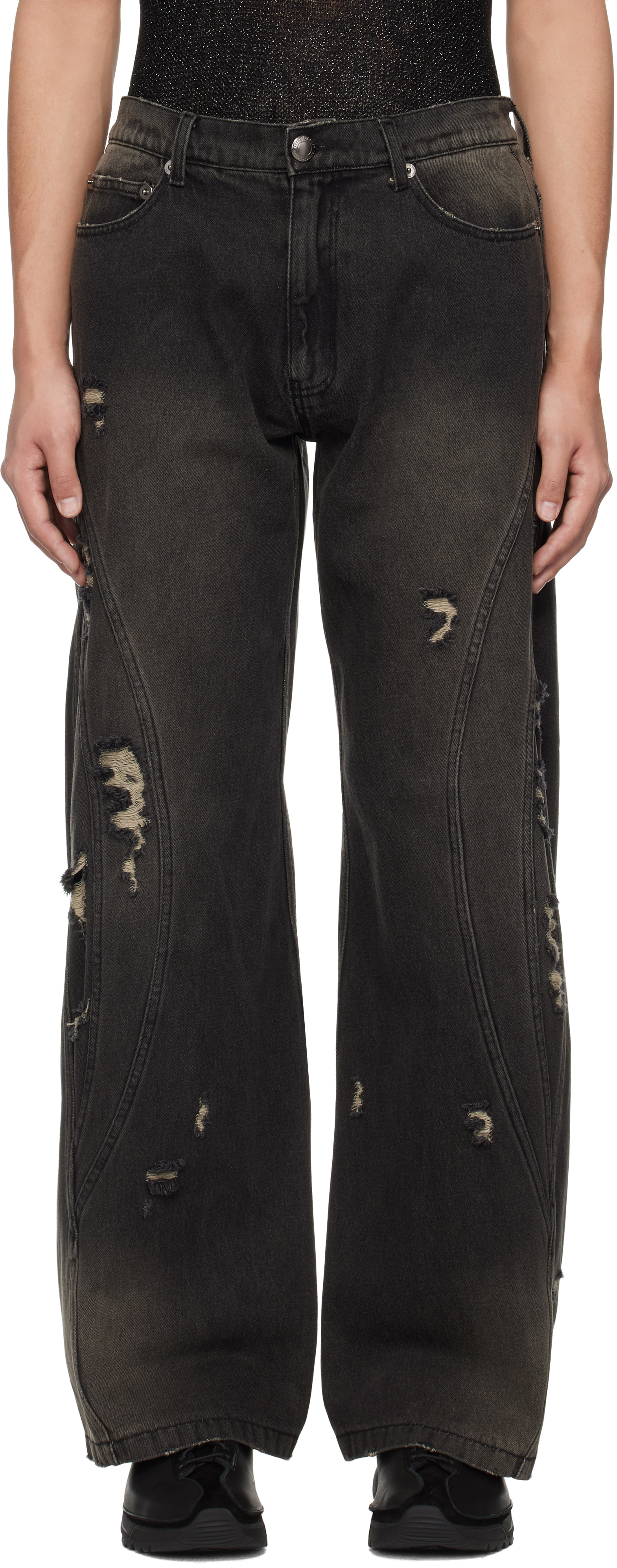 Black Damaged Jeans