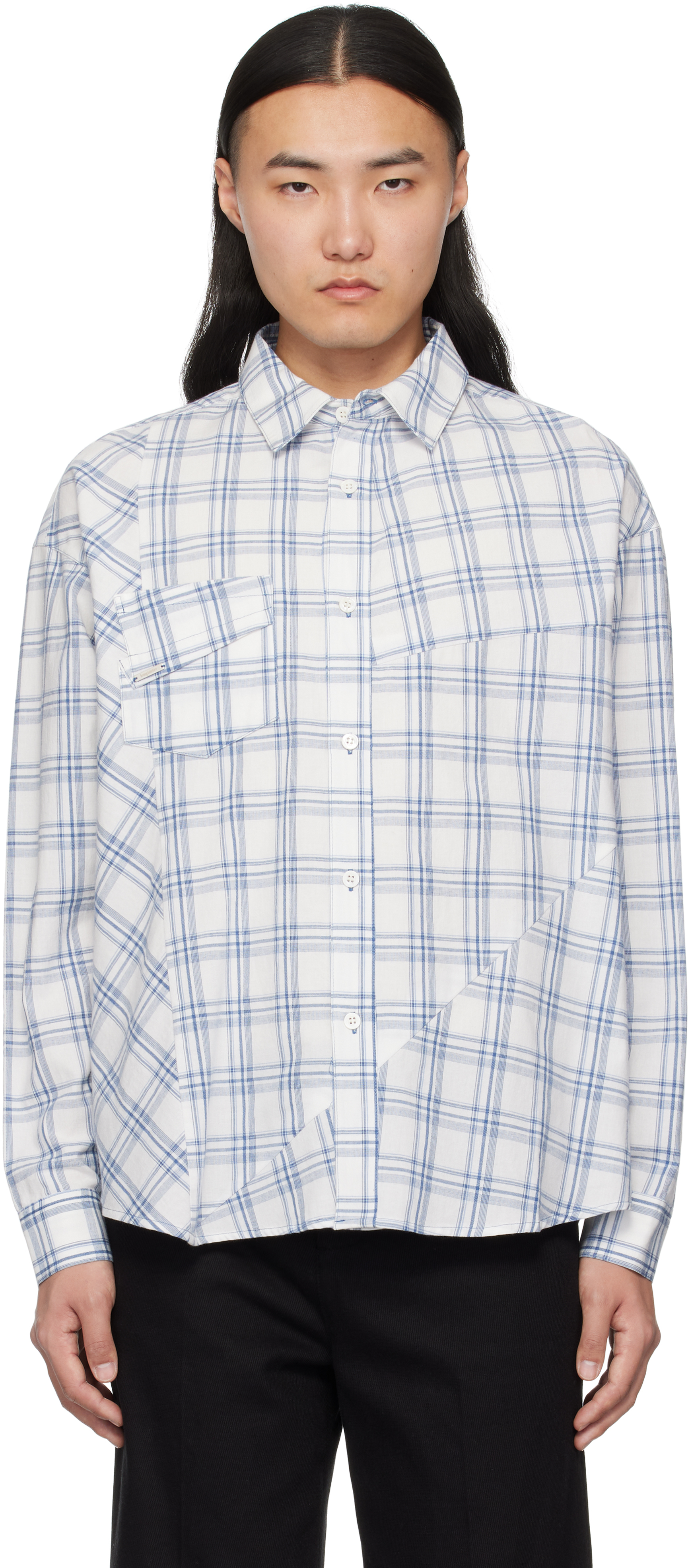 Blue Sculpture Check Shirt