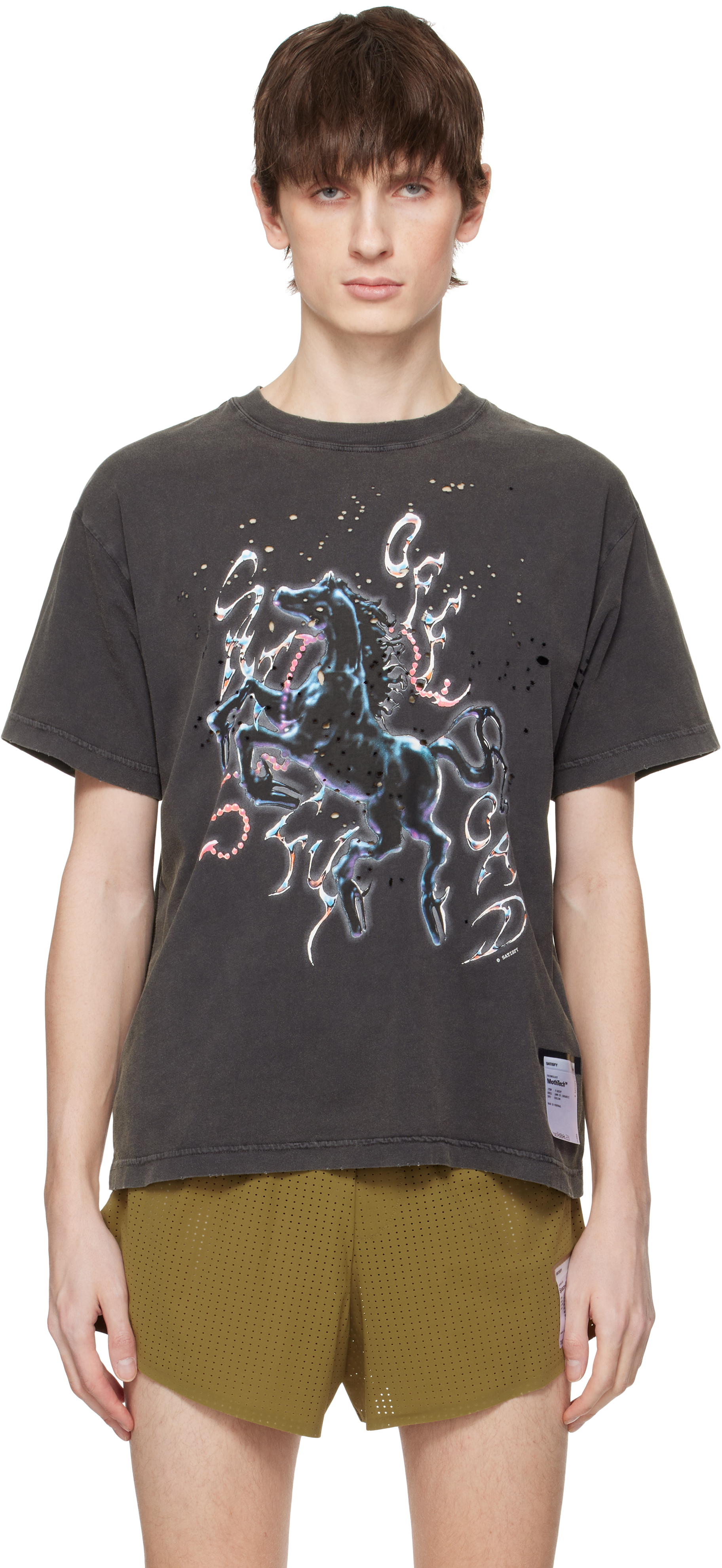 Satisfy: ブラック MothTech Tシャツ | SSENSE 日本