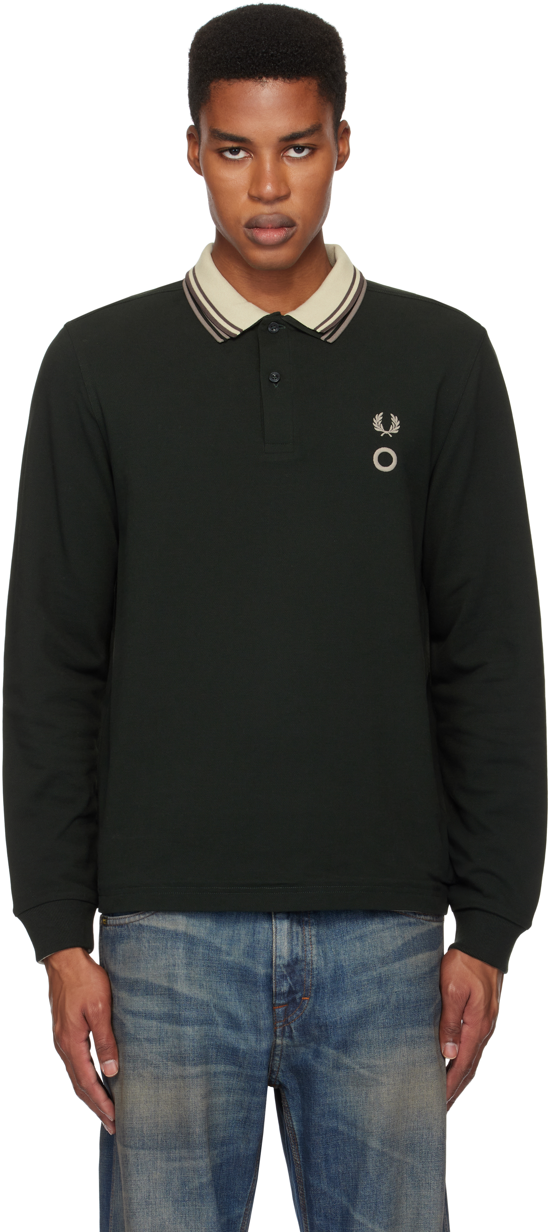 Green Fred Perry Edition Long Sleeve Reversible Polo